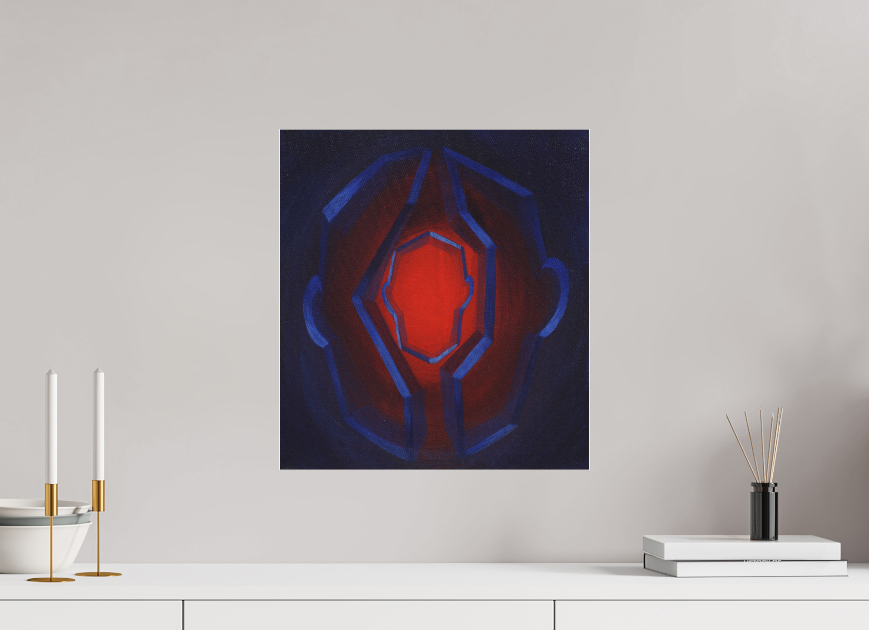 40 x 44 cm, Fine Art Pigmentdruck hinter Acrylglas Selbst-Bild. Innerer Übergang