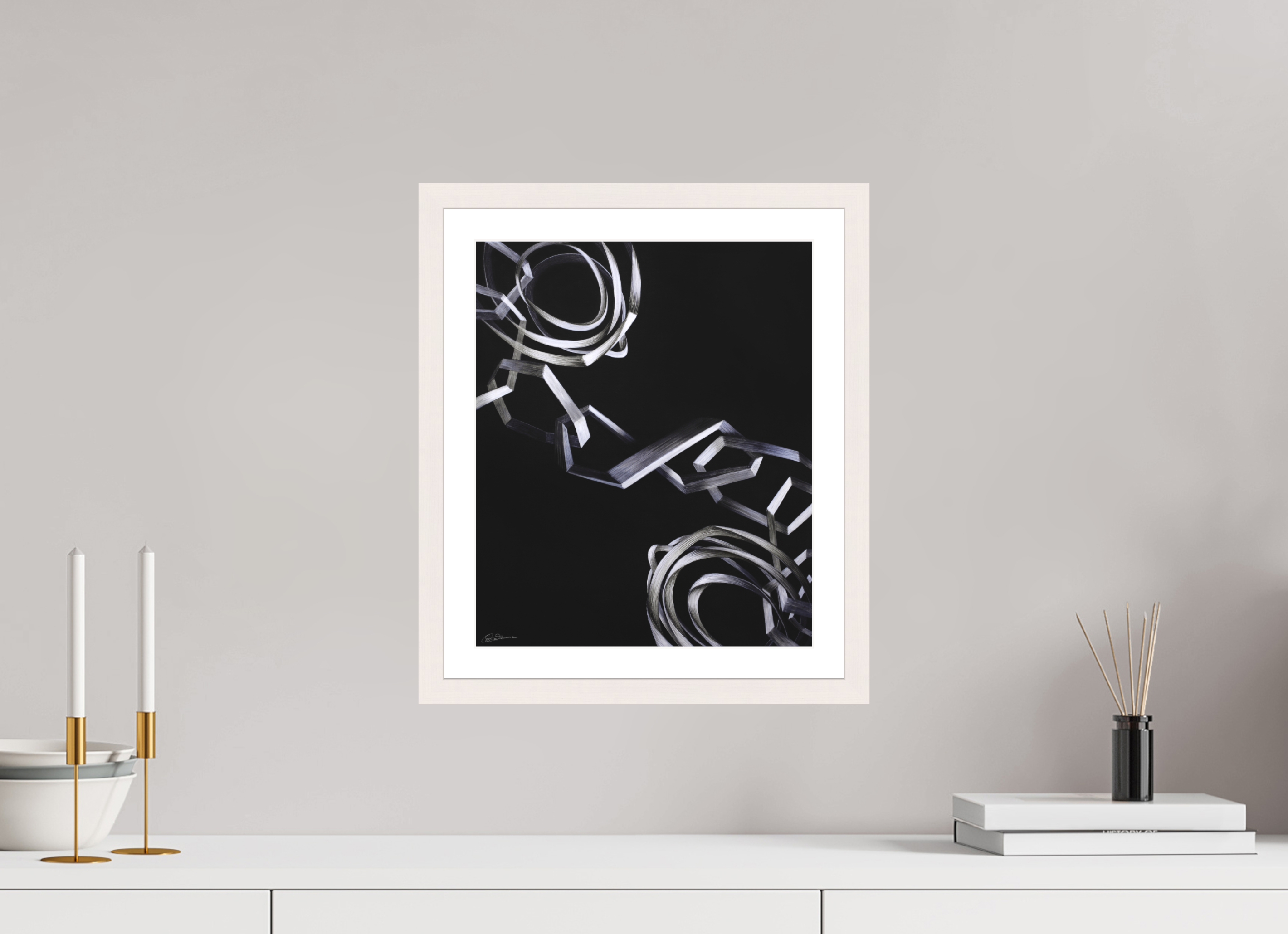 30 x 36 cm, Papier mit Holzrahmen | weiß | Museumsglas Zusammenhängen