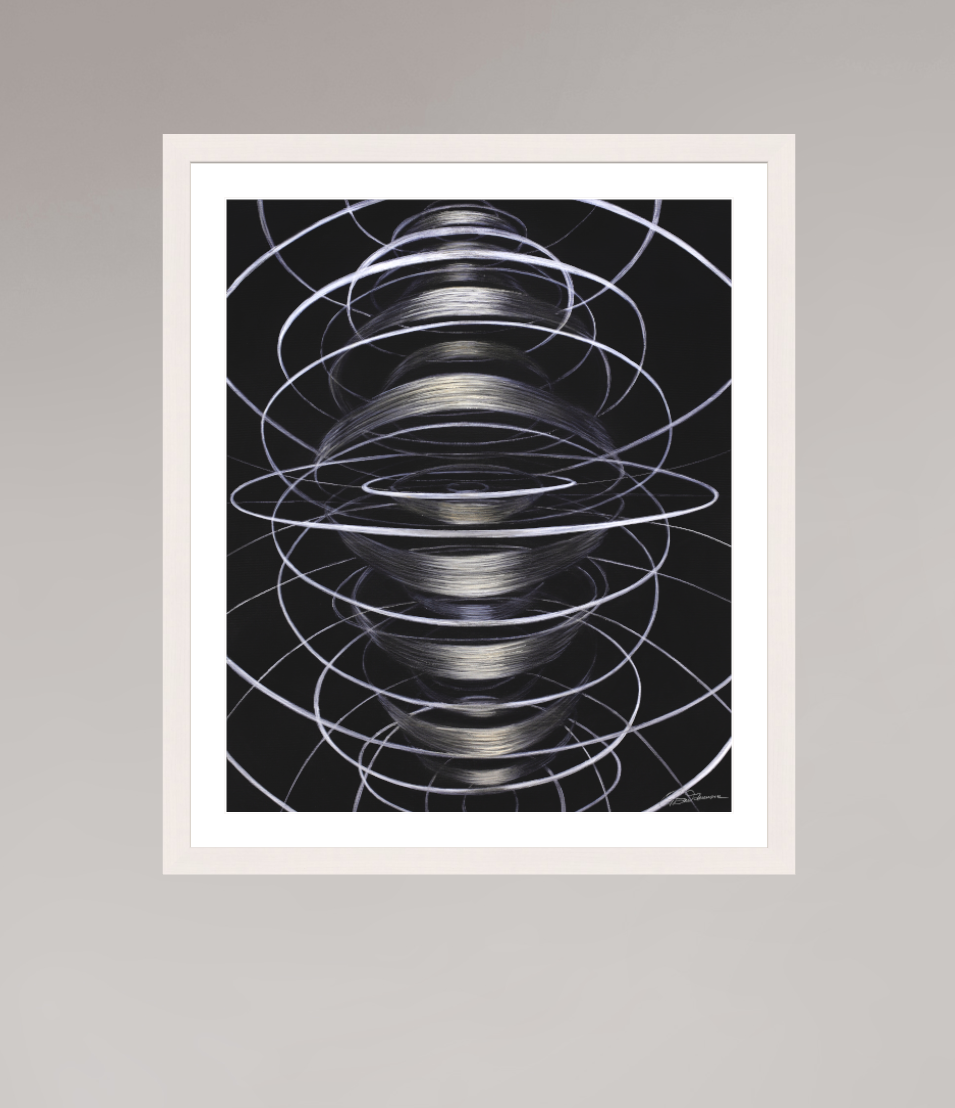 40 x 48,3 cm, Papier mit Holzrahmen, weiß Schwingung