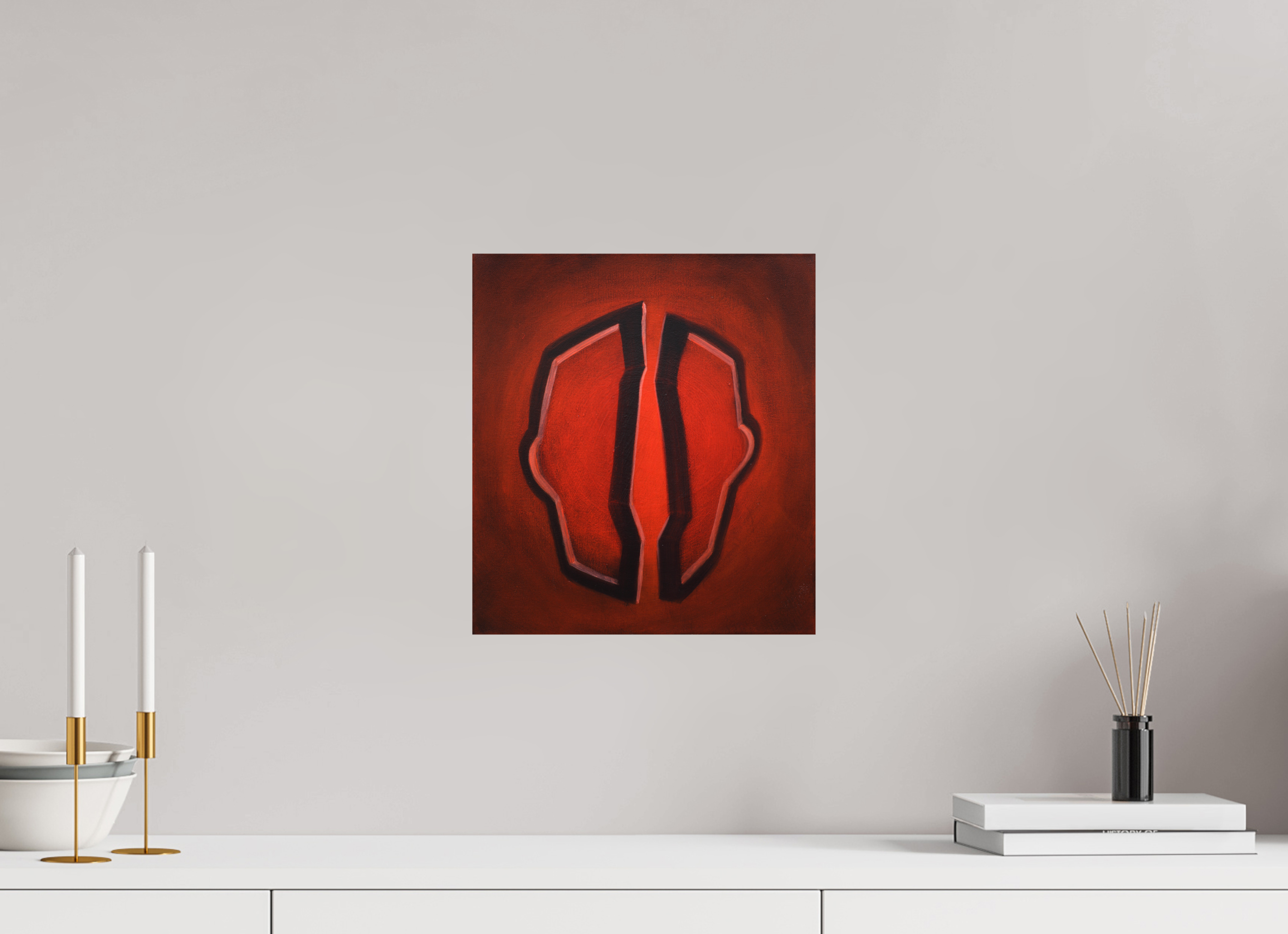 30 x 33,3 cm, Fine Art Print auf Metal Selbst-Bild. Der Moment der Öffnung