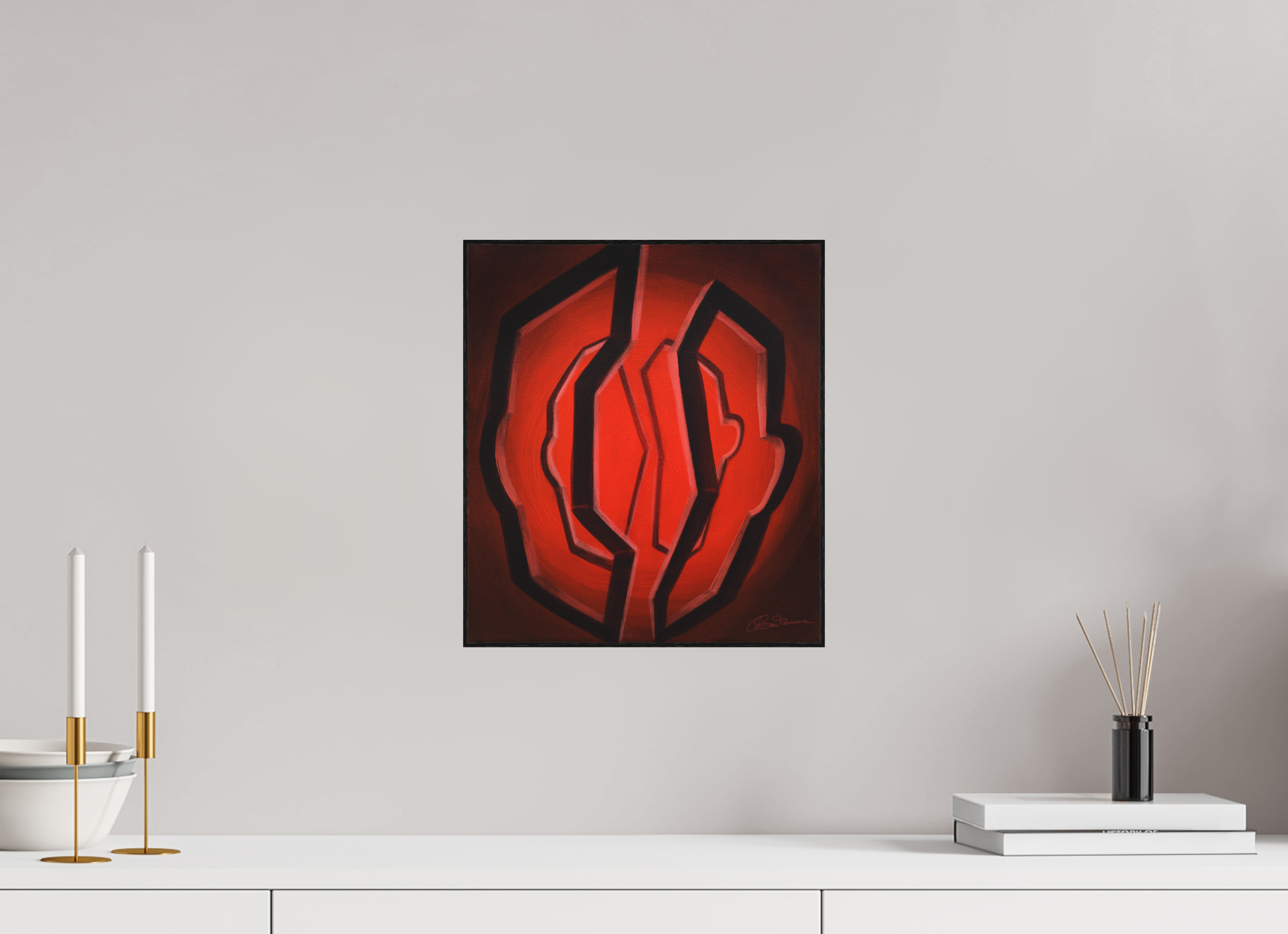 30 x 33,9 cm, Kunstdruck auf Alu-Dibond mit Holzrahmen Selbst-Bild. Portale eines Selbst