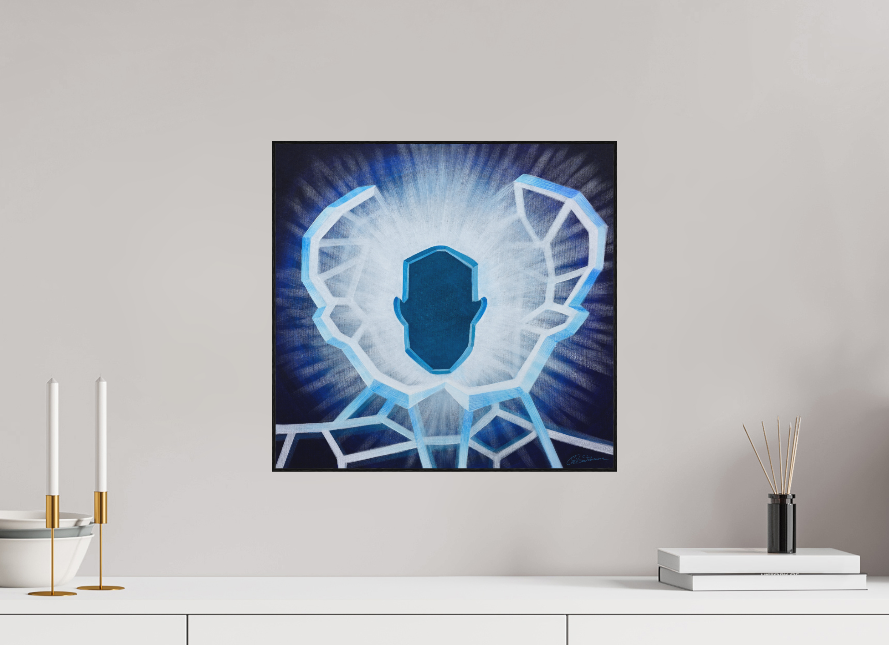 41,7 x 40 cm, Alu-Dibond mit Holzrahmen, schwarz Öffnung - vom alten zum neuen Ich