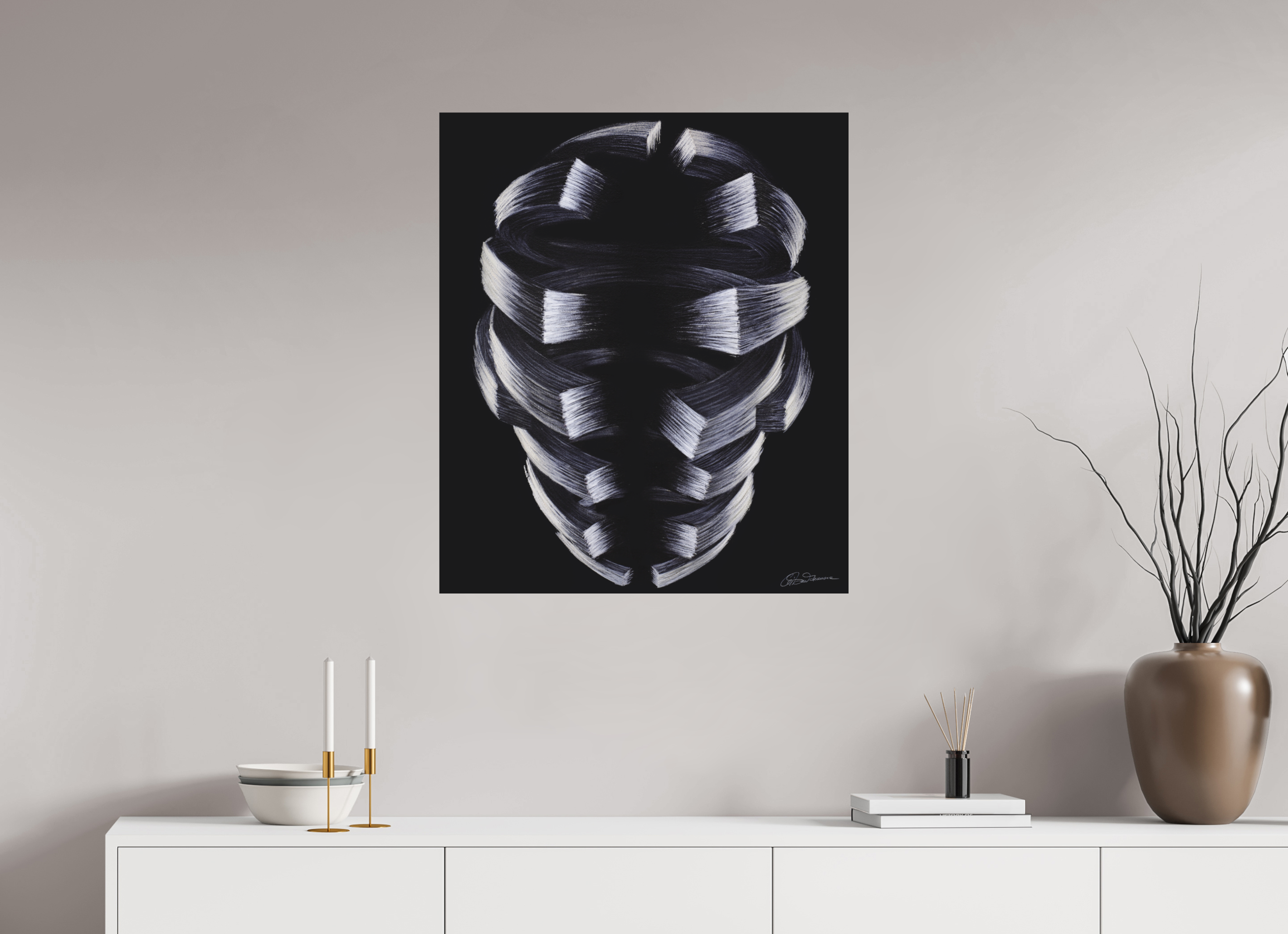 70 x 82,3 cm, Alu-Dibond mit Aufhängung Denken und Fühlen