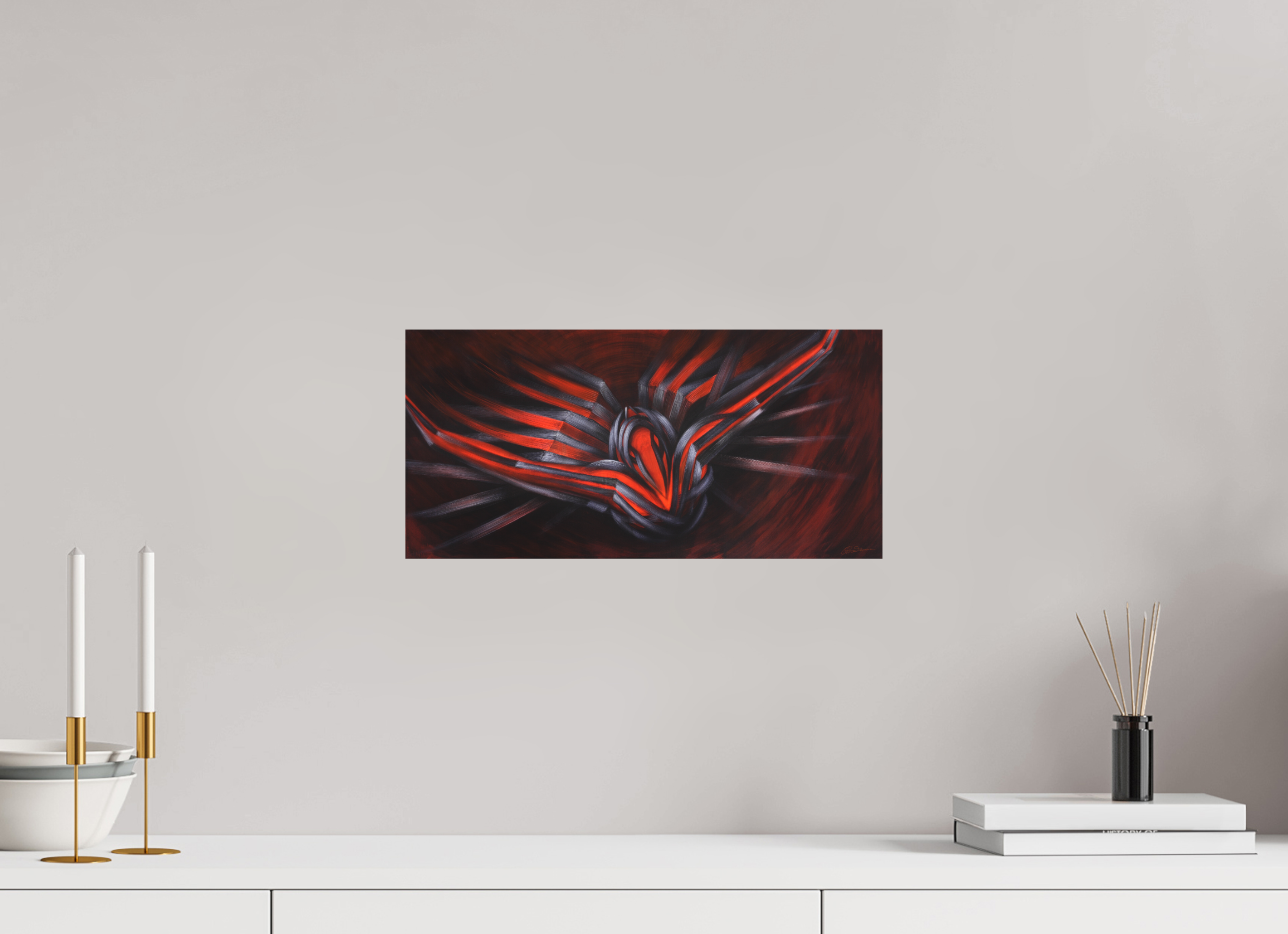 41,6 x 20 cm, Alu-Dibond mit Aufhängung Aufstieg des Phönix