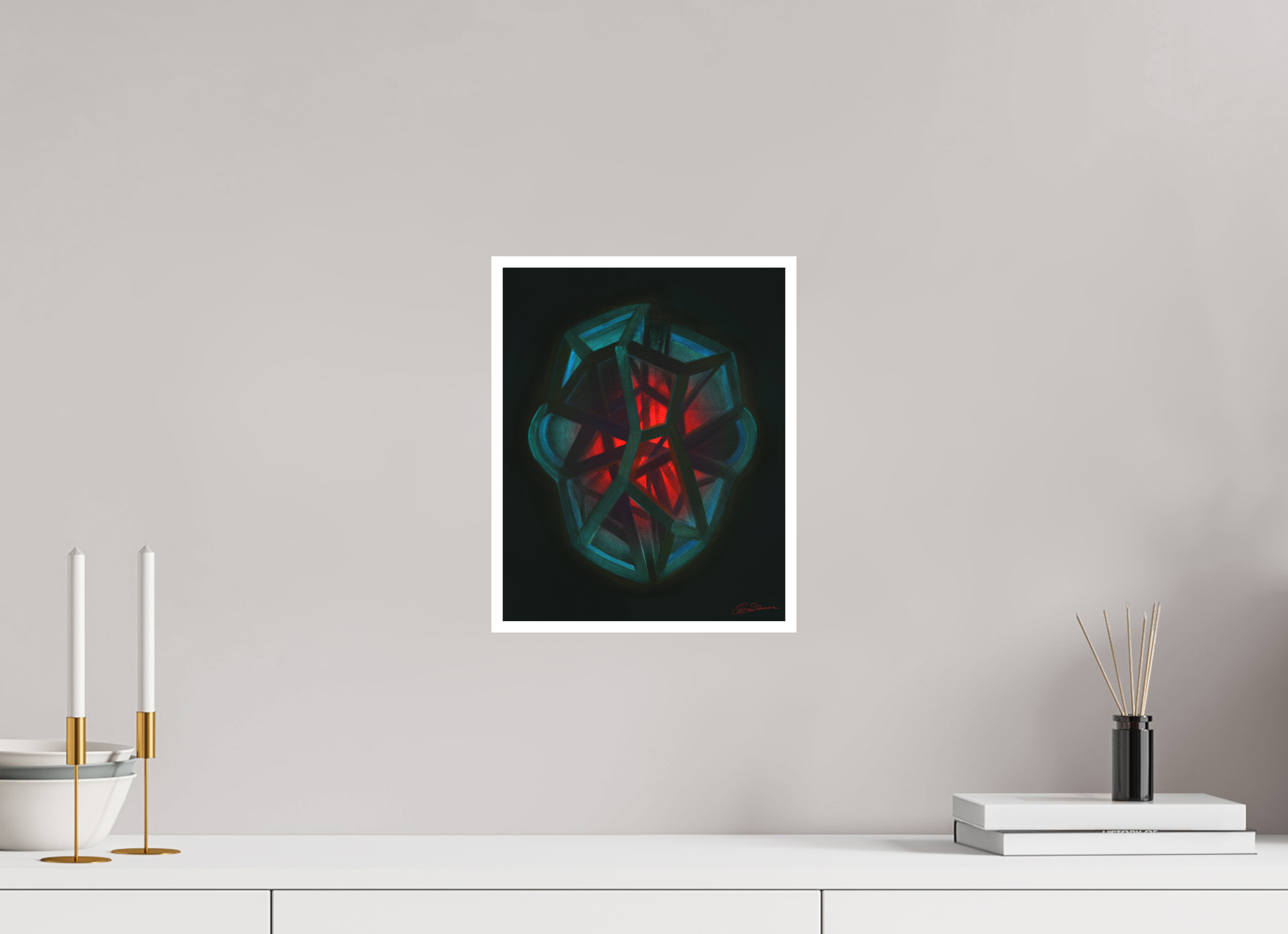 25 x 31,3 cm, Papier ohne Rahmen Innere Geometrie