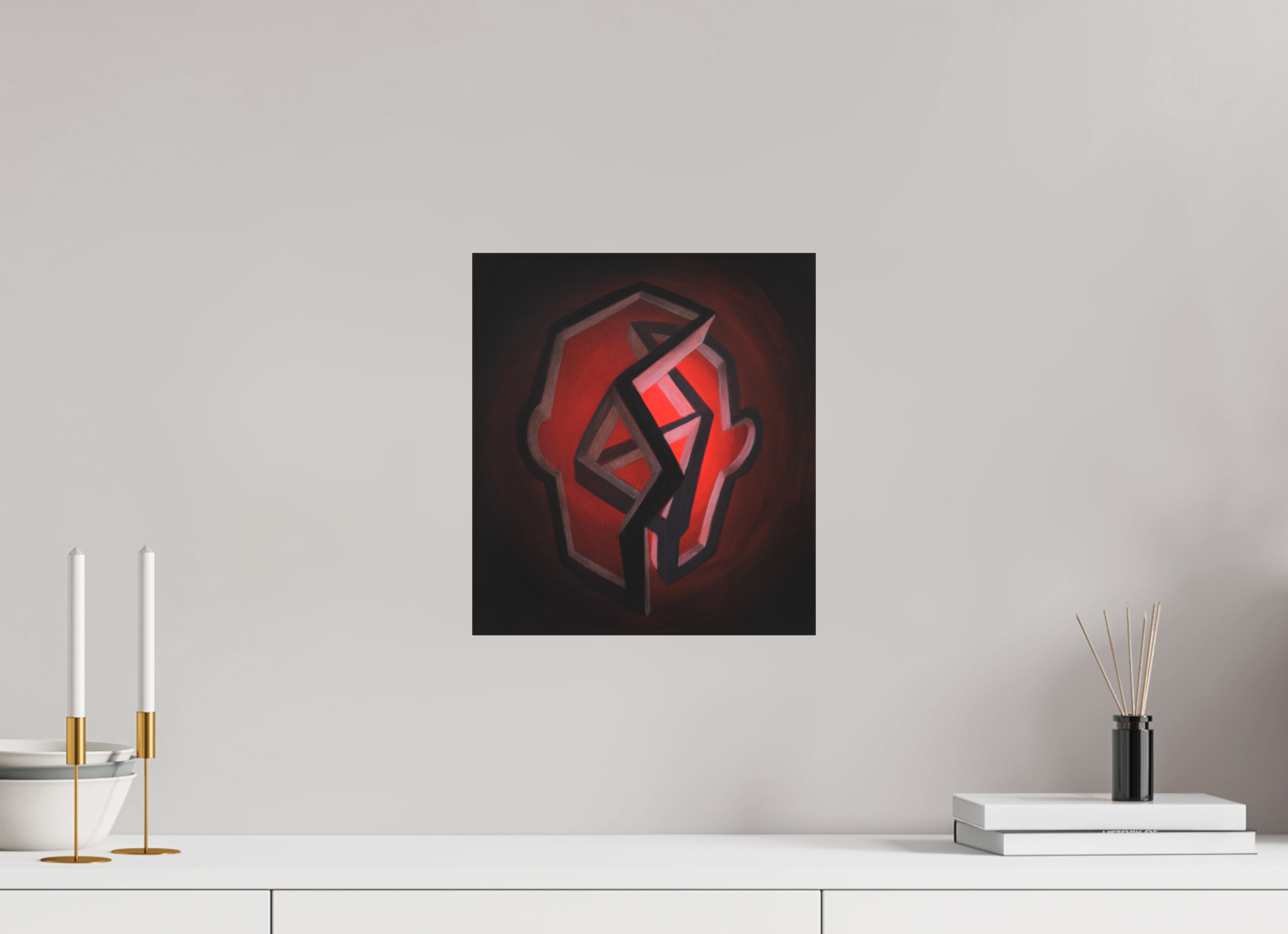 30 x 33,4 cm, Fine Art Pigmentdruck hinter Acrylglas Selbst-Bild. Zwischen Vergangenheit und Werden