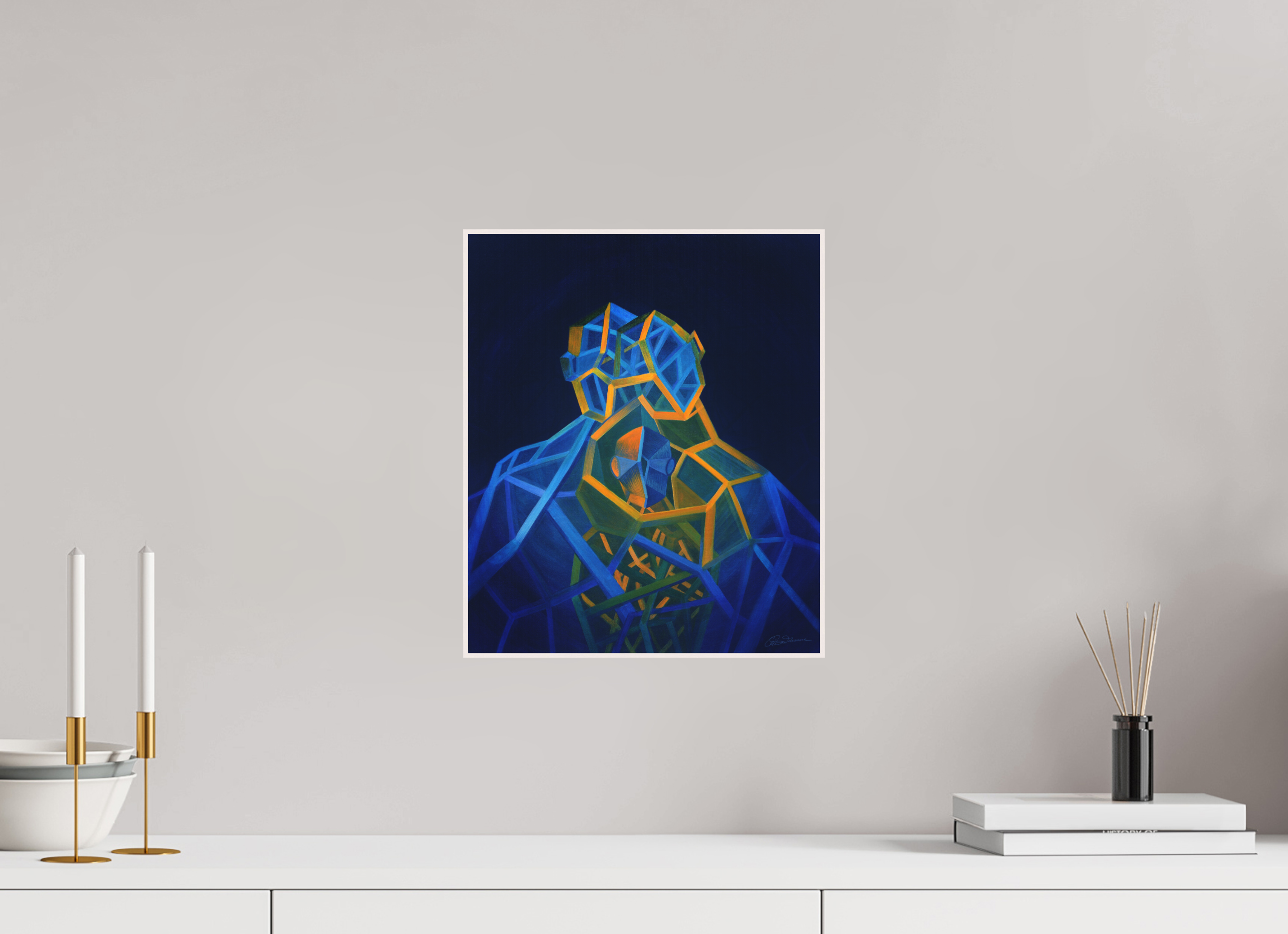 30 x 35,7 cm, Alu-Dibond mit Holzrahmen, weiß Trinität – Eltern Kind