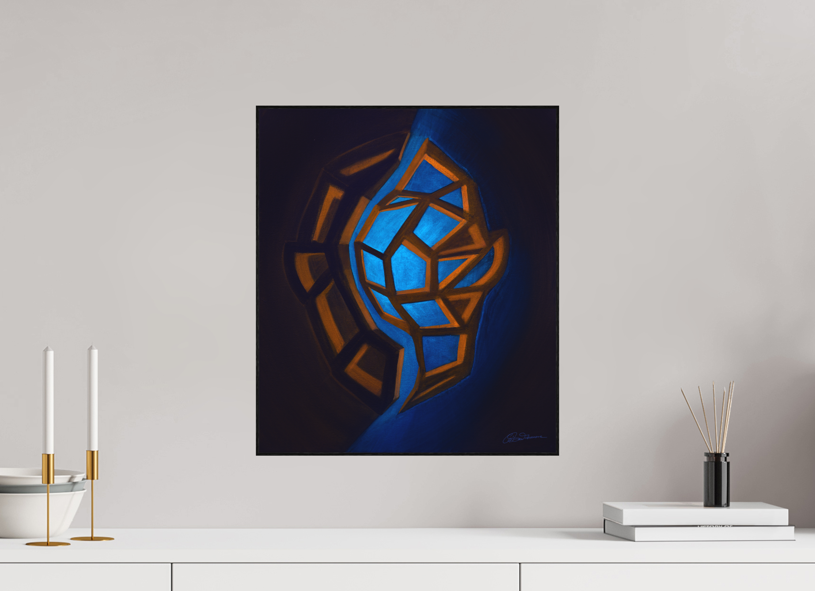 40 x 46,3 cm, Alu-Dibond mit Holzrahmen, schwarz Innere Tektonik – Erde & Wasser