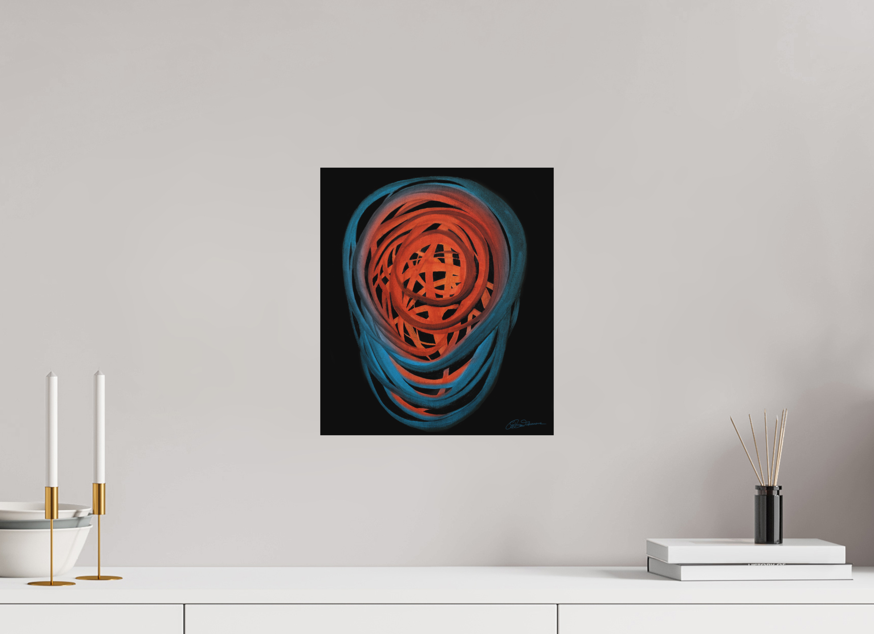 30 x 34,4 cm, Alu-Dibond mit Aufhängung Feuer & Wasser | Spätsommer