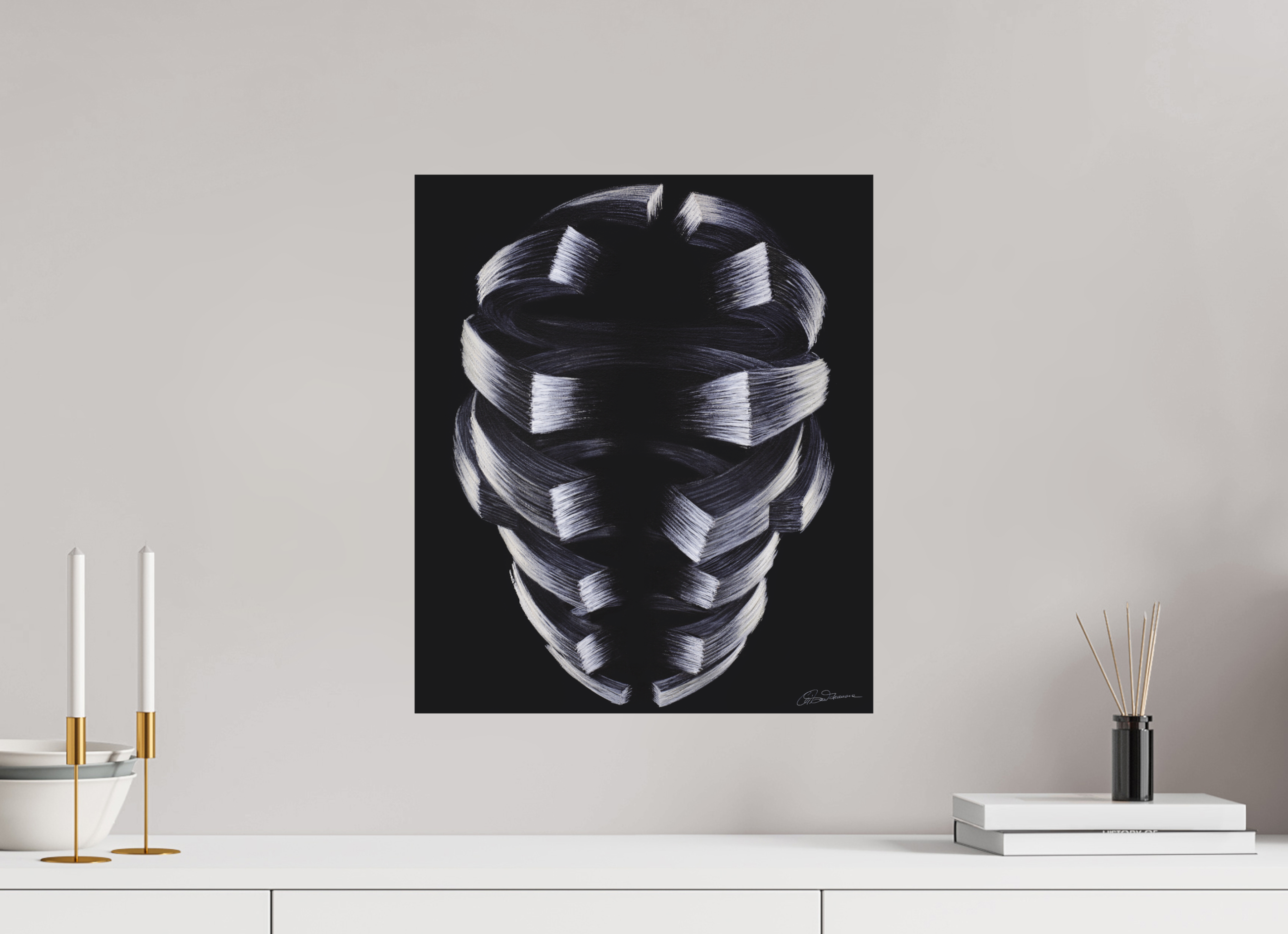 40 x 47 cm, Alu-Dibond mit Aufhängung Denken und Fühlen