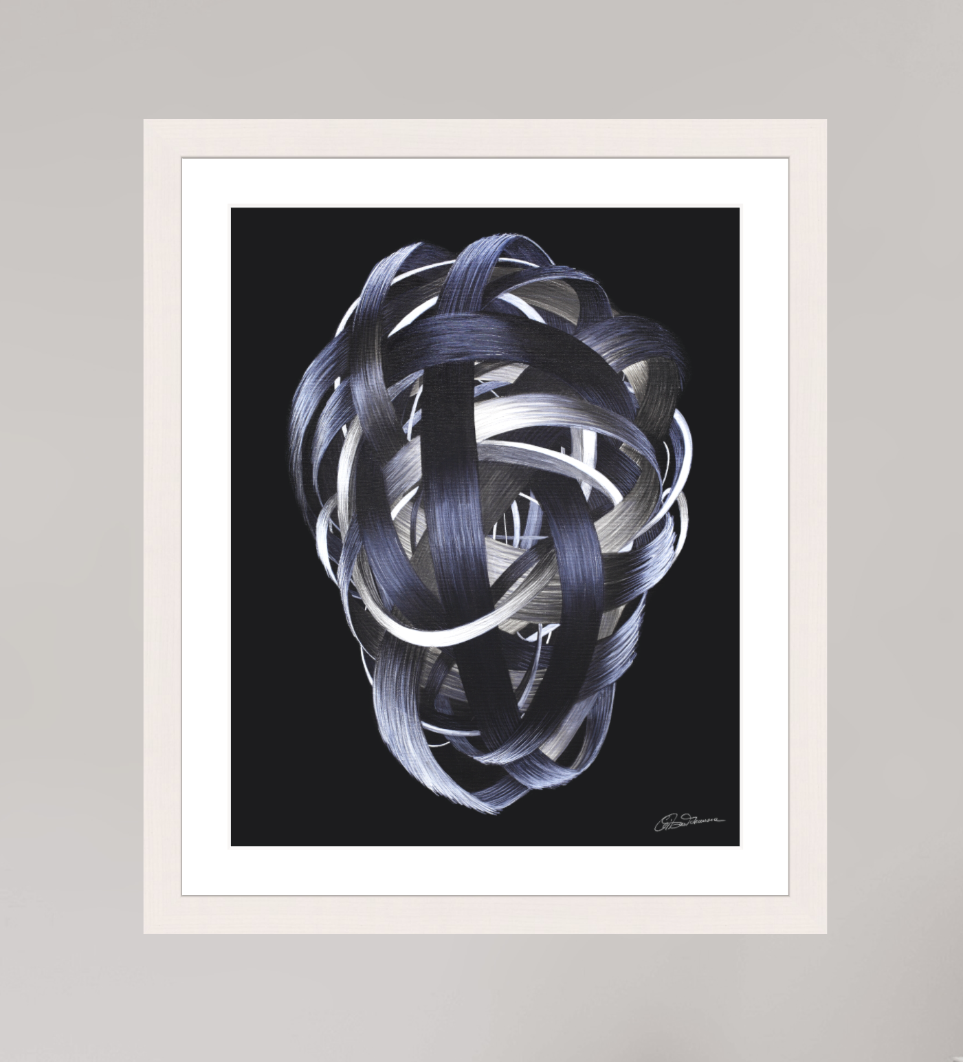 30 x 37,4 cm, Kunstdruck auf Papier mit Holzrahmen, weiß Verknotung