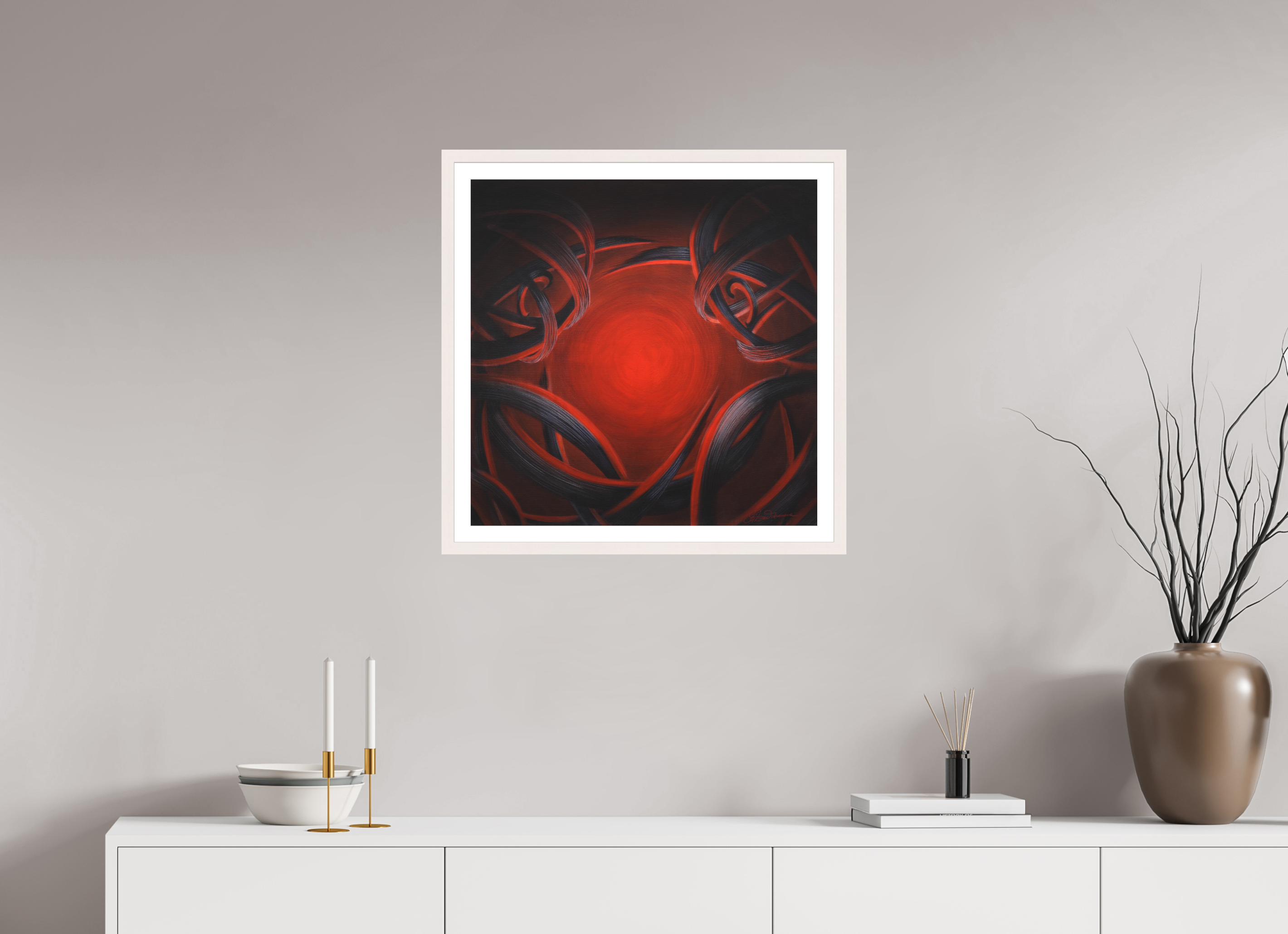 60 x 60 cm, Druck auf Papier gerahmt Lichtweber