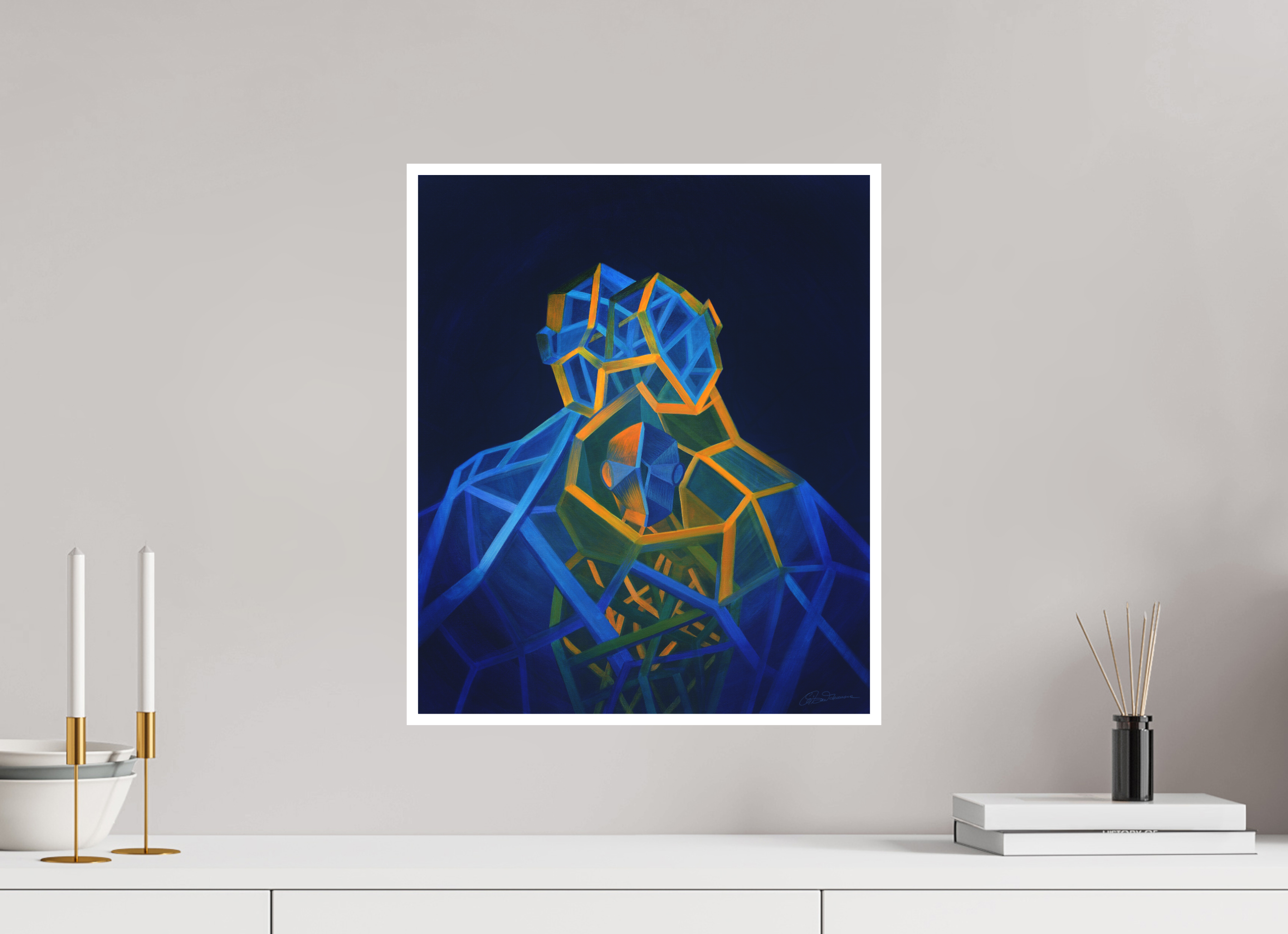 40 x 47,7 cm, Papier ohne Rahmen Trinität – Eltern Kind