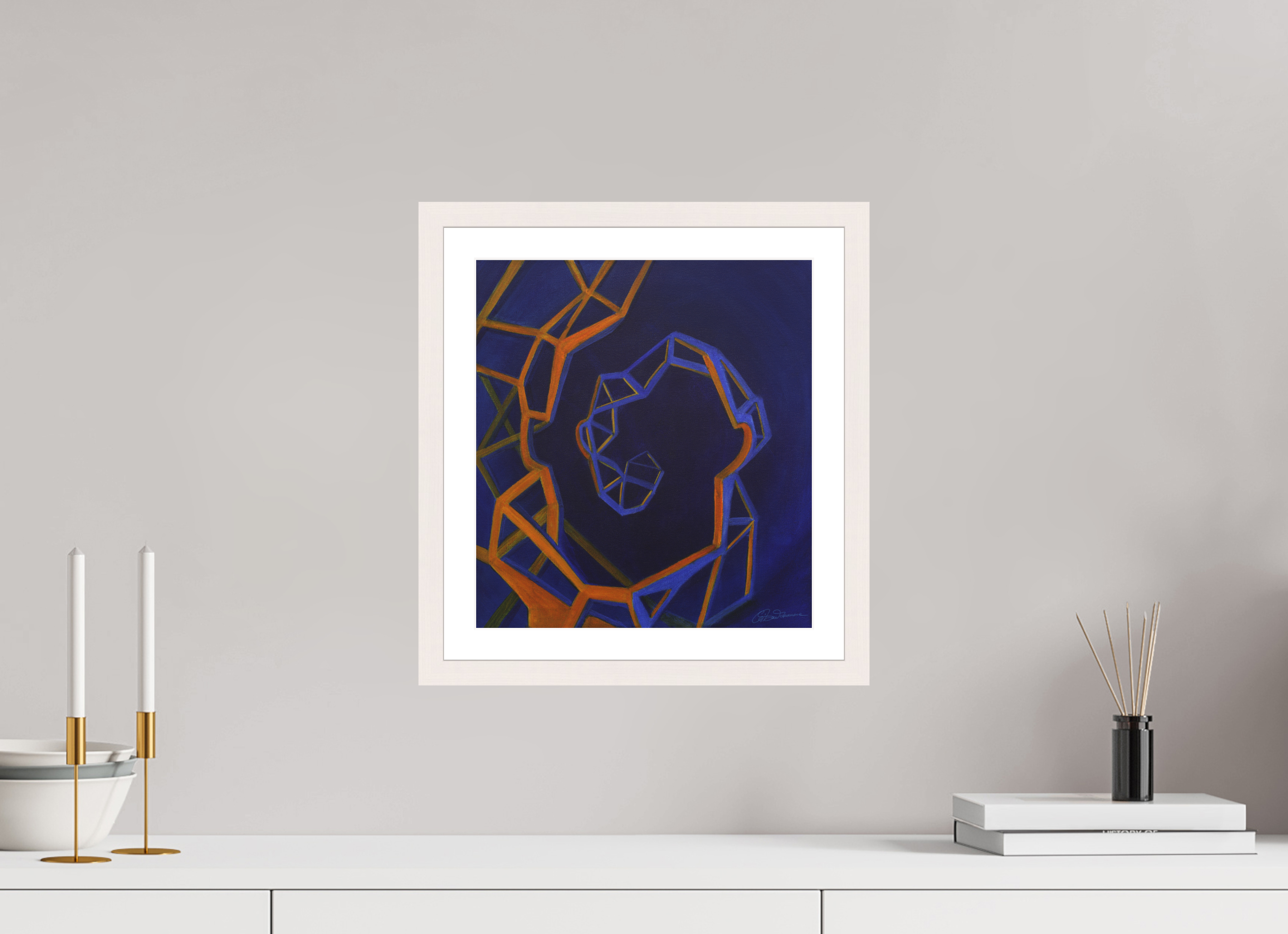 30 x 32,8 cm, Papier mit Holzrahmen, weiß Evolution – Spirale des Selbst