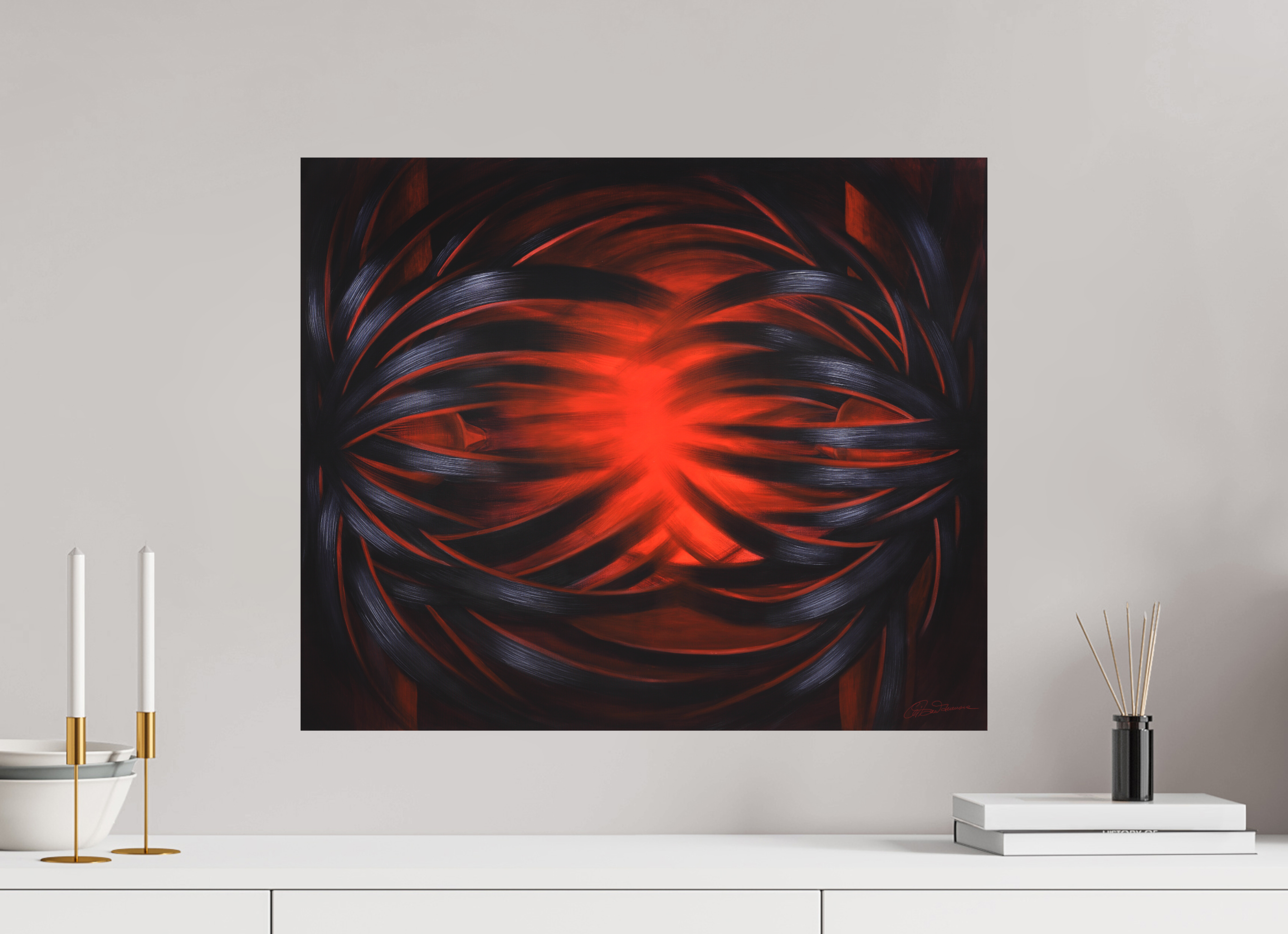 59,9 x 50 cm, Alu-Dibond mit Aufhängung Megnetische Genesis