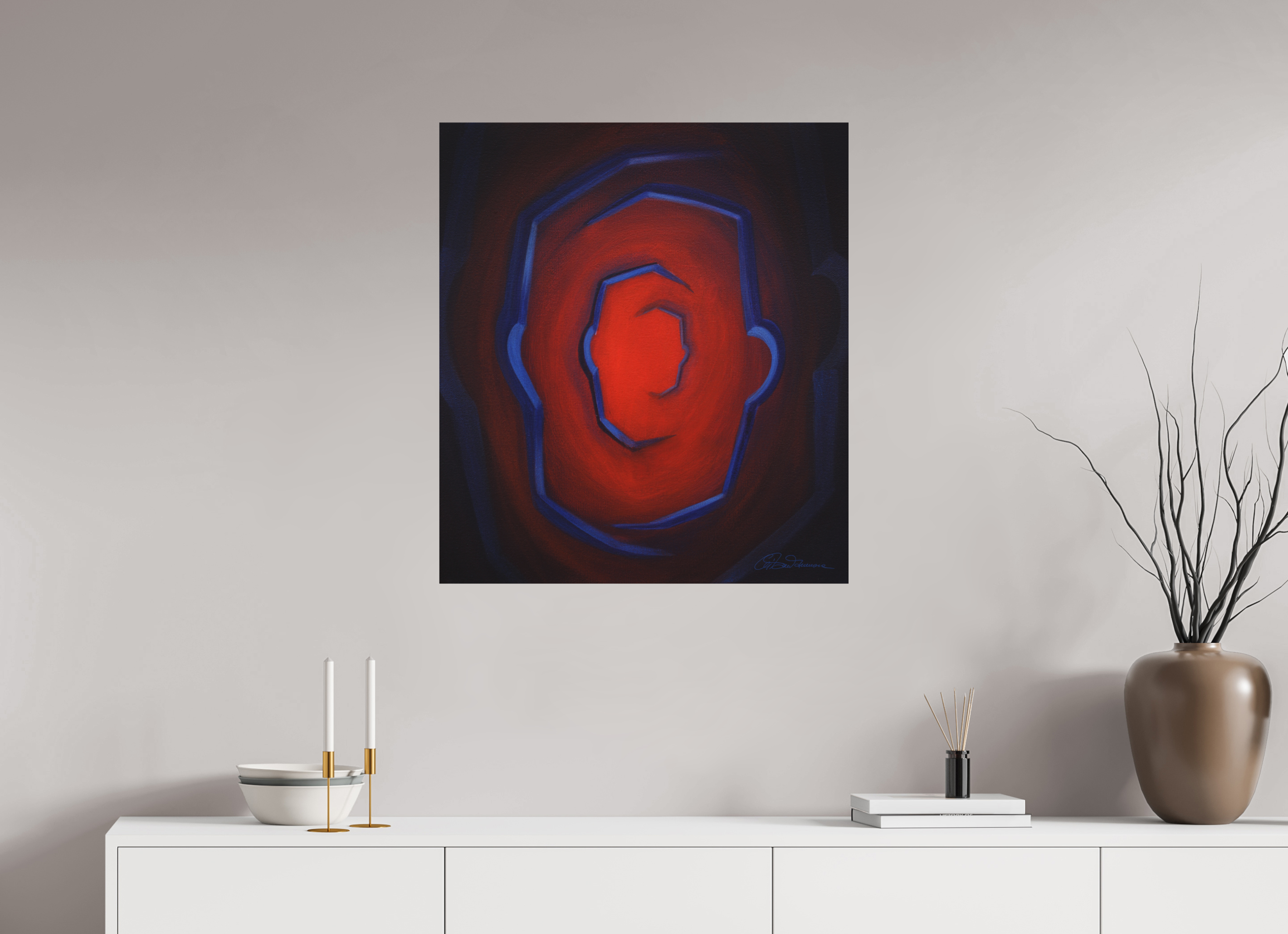 70 x 78,9 cm, Alu-Dibond-Druck mit Aufhängung Ich war, ich bin, ich werde sein