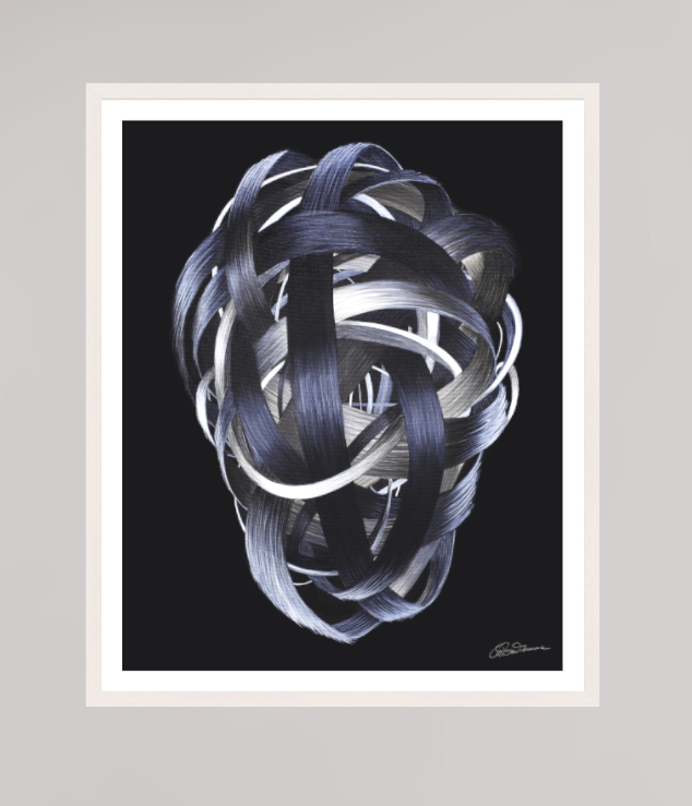 60 x 74,8 cm, Kunstdruck auf Papier mit Holzrahmen, weiß Verknotung