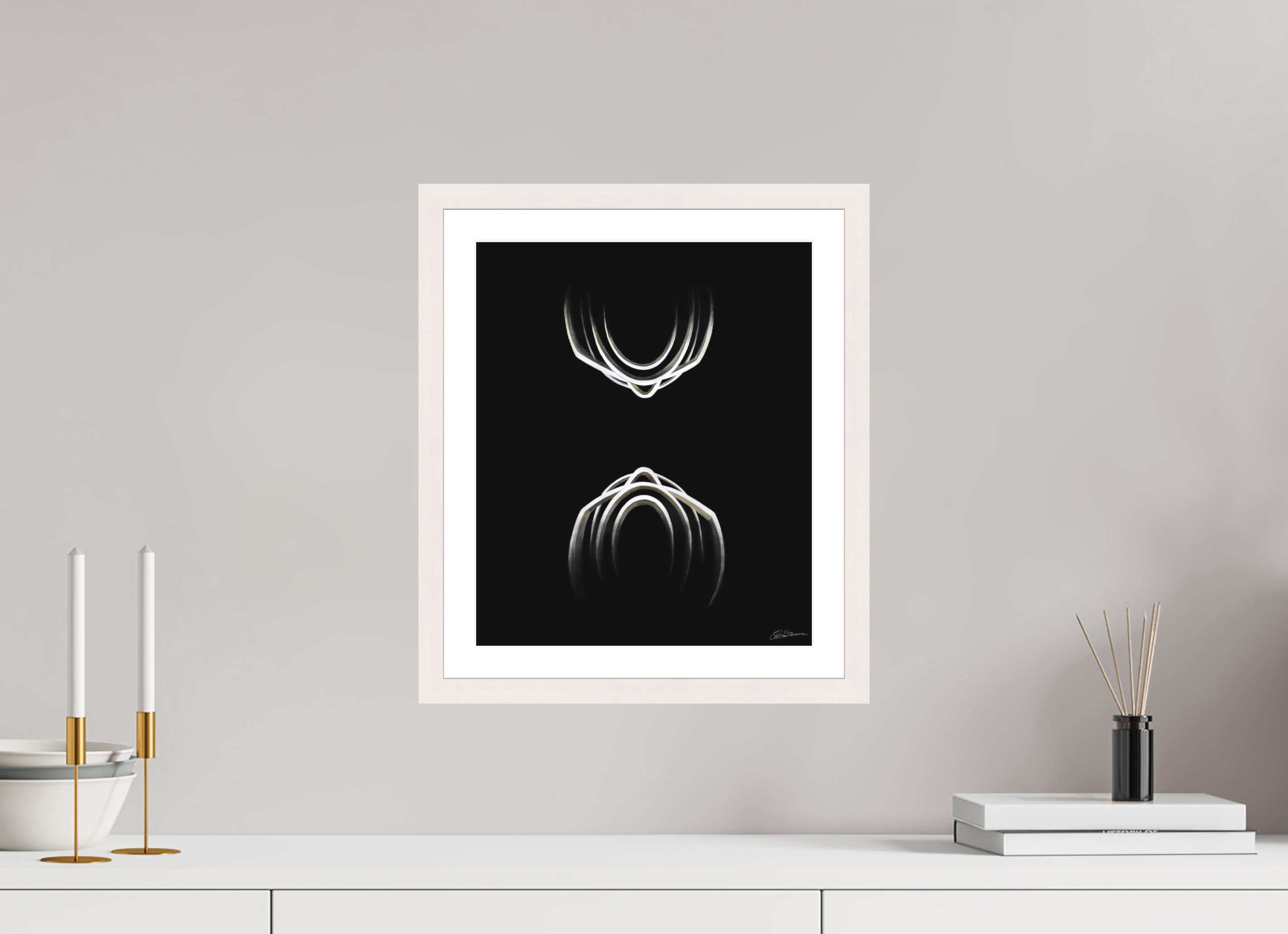 30 x 35,9 cm, Kunstdruck auf Papier mit Holzrahmen, weiß Selbstbegegnung