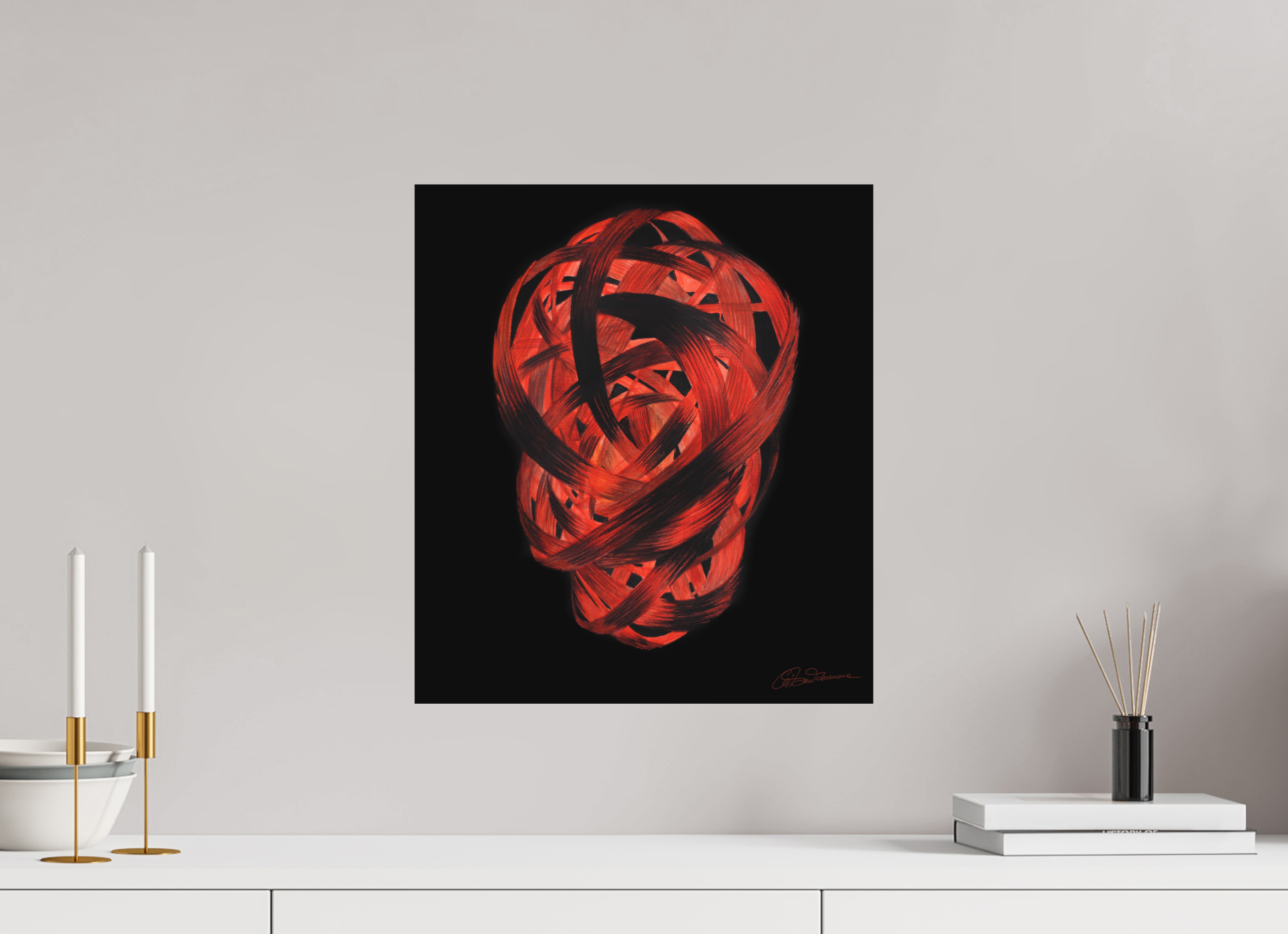 40 x 45,3 cm, Alu-Dibond mit Aufhängung Feuertaufe