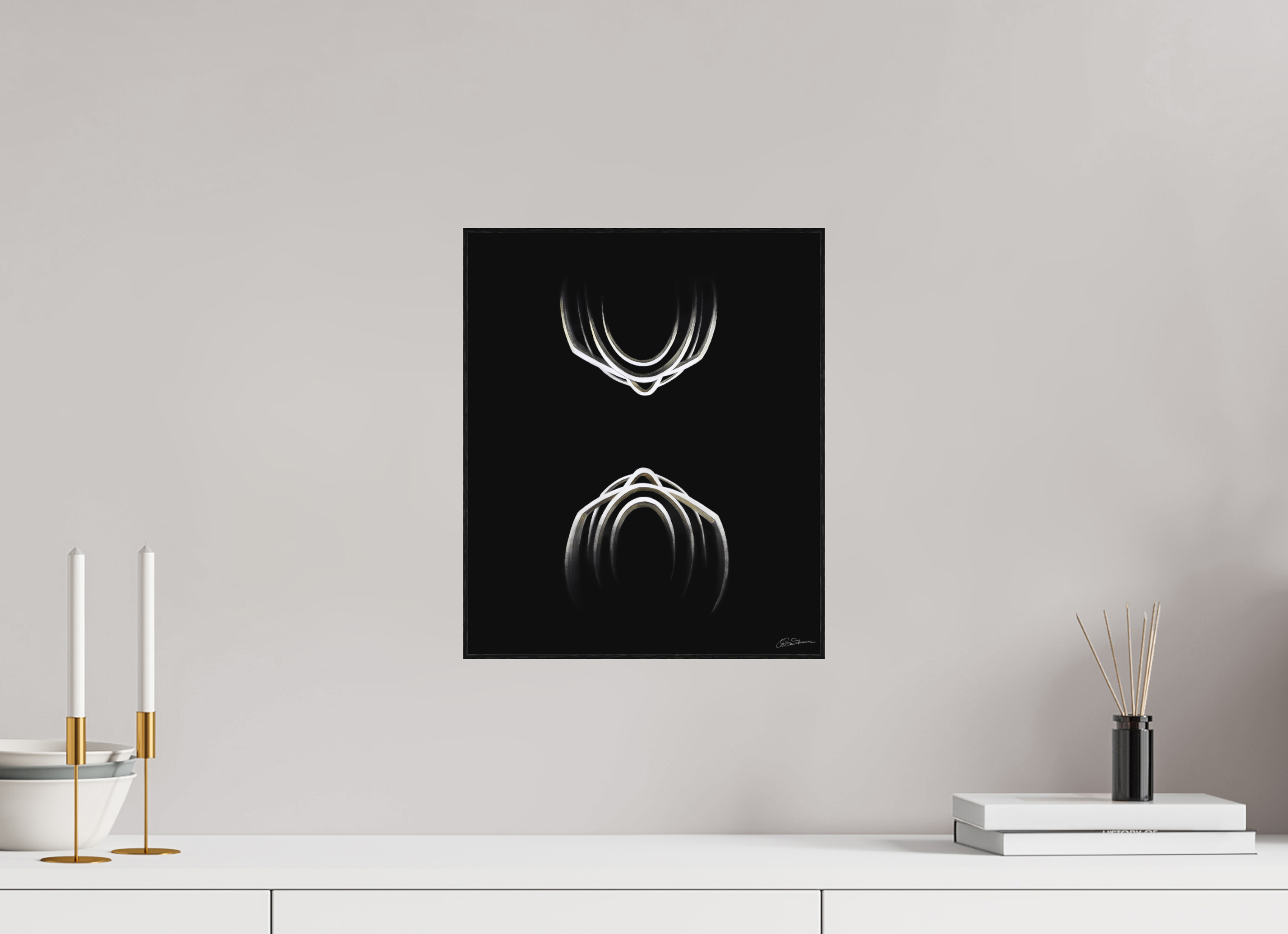 30 x 35,9 cm, Kunstdruck auf Alu-Dibond mit Holzrahmen, schwarz Selbstbegegnung