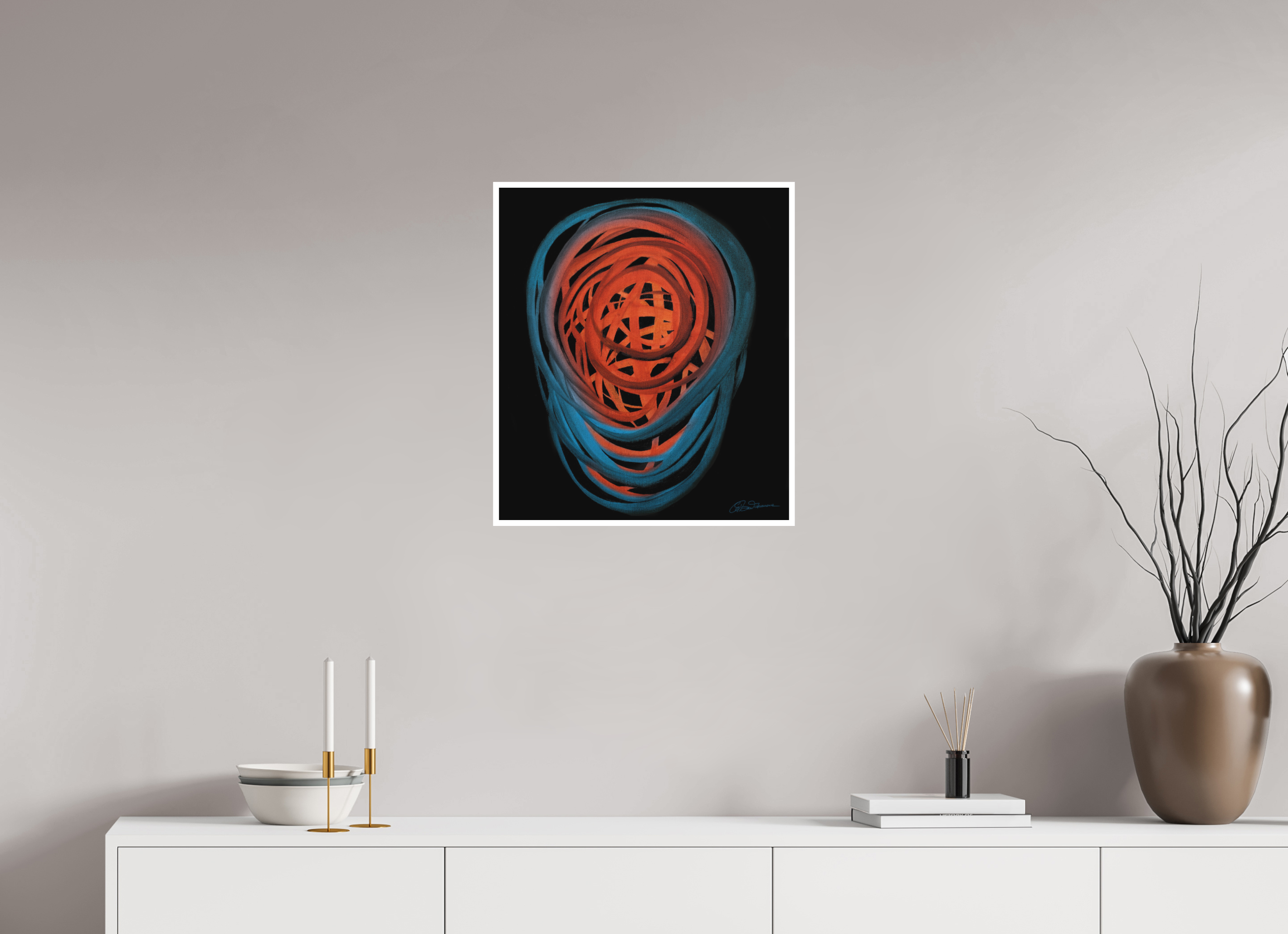 50 x 57,3 cm, Papier ohne Rahmen Feuer & Wasser | Spätsommer