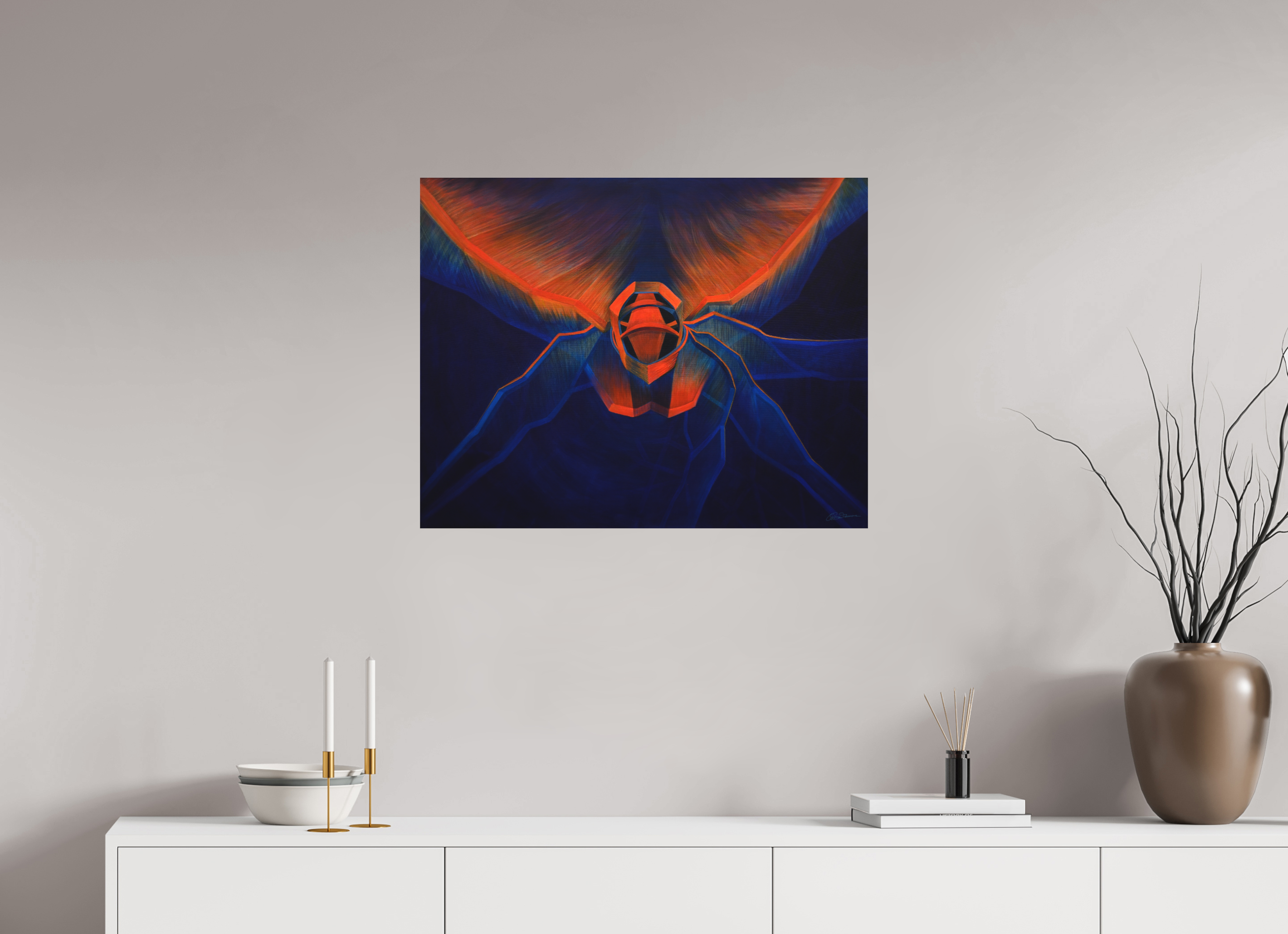 76,6 x 60 cm, Alu-Dibond mit Aufhängung Feuerflug