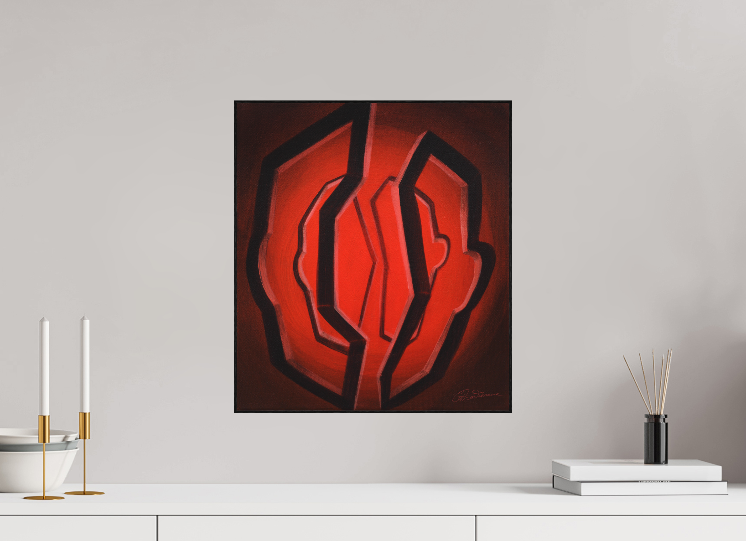 40 x 45,2 cm, Kunstdruck auf Alu-Dibond mit Holzrahmen Selbst-Bild. Portale eines Selbst