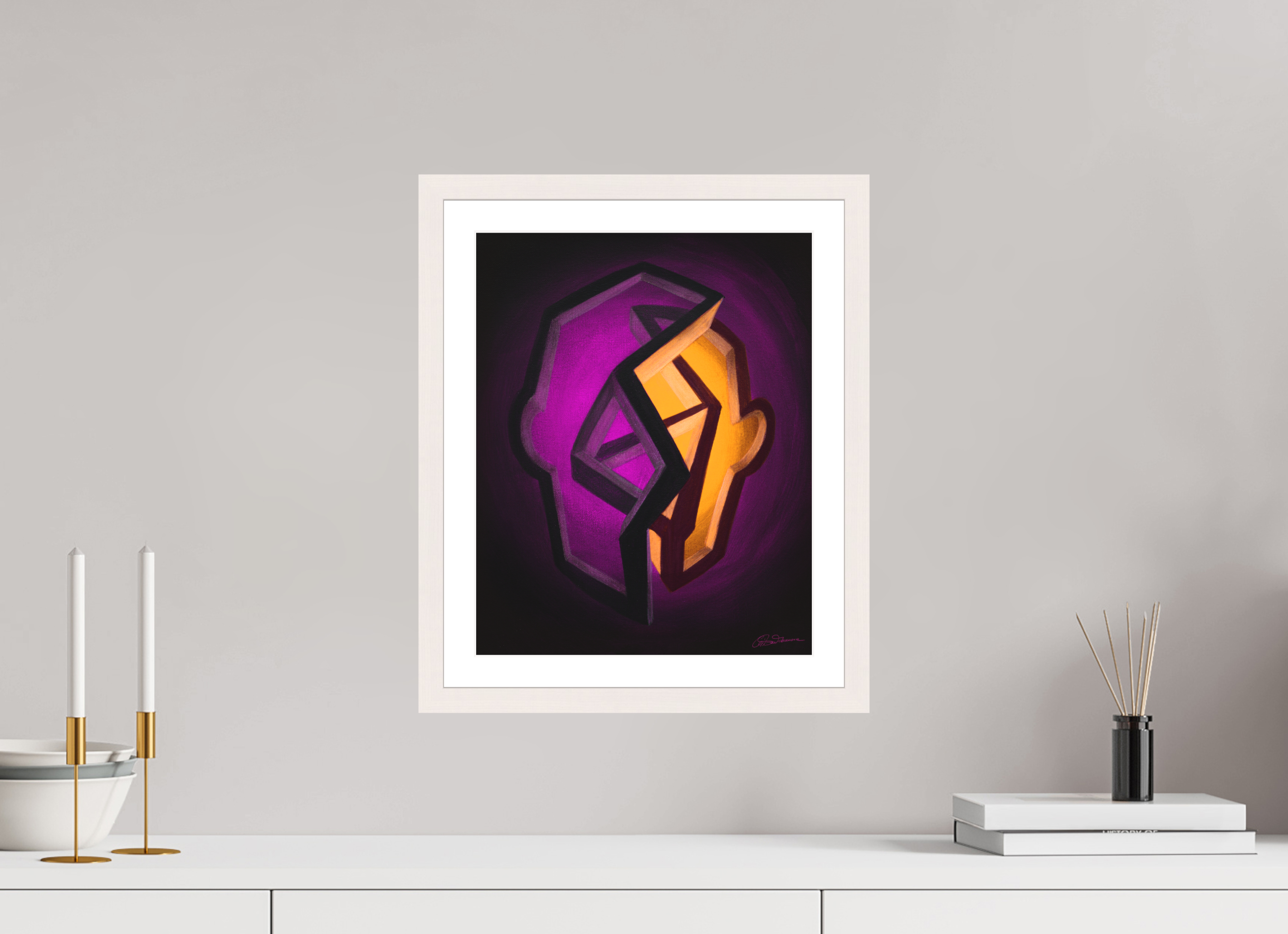 30 x 37,5 cm, Papier mit Holzrahmen, weiß Blütezeit – Übergang in die Fülle