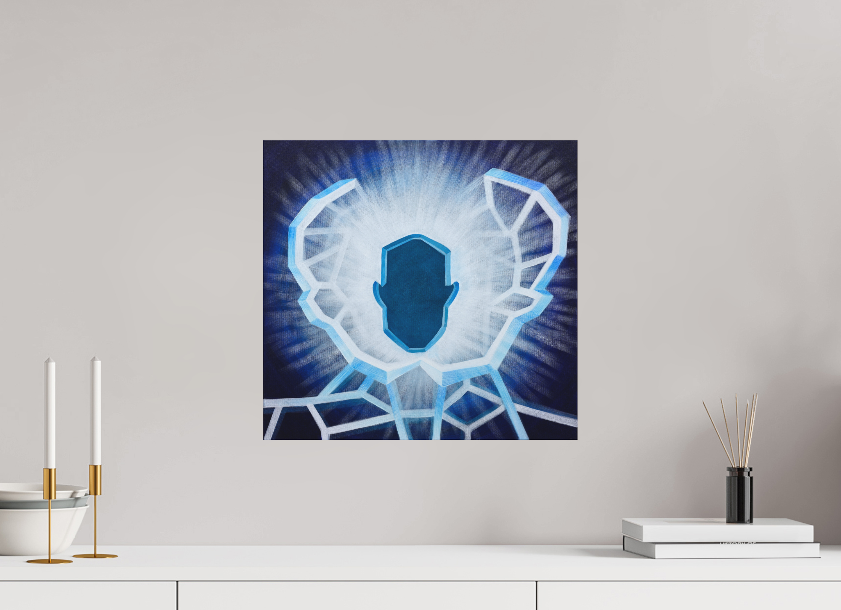 42 x 40 cm, Fine Art Pigmentdruck hinter Acrylglas Öffnung - vom alten zum neuen Ich