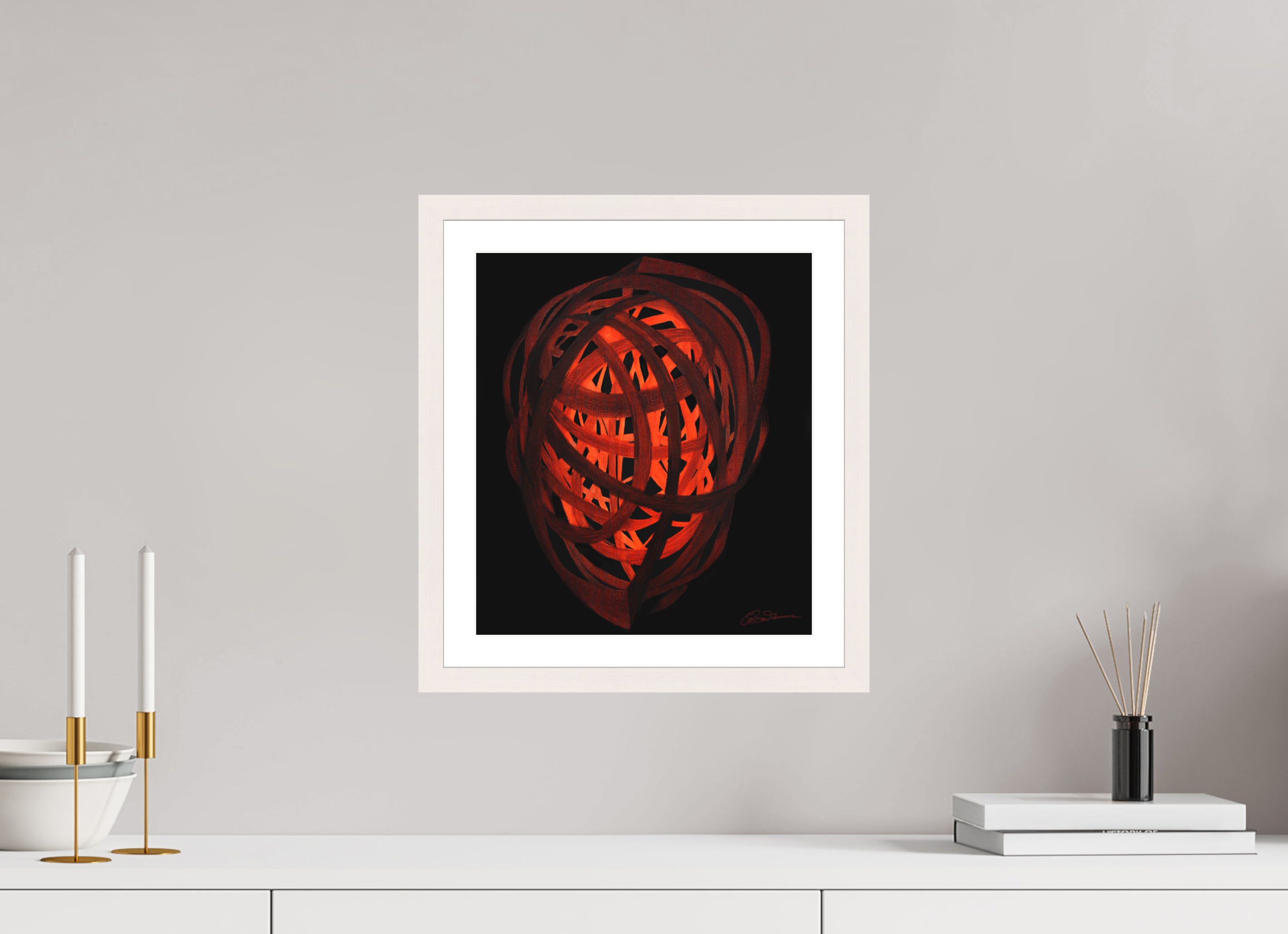 30 x 34 cm, Papier mit Holzrahmen, weiß Selbst Formung