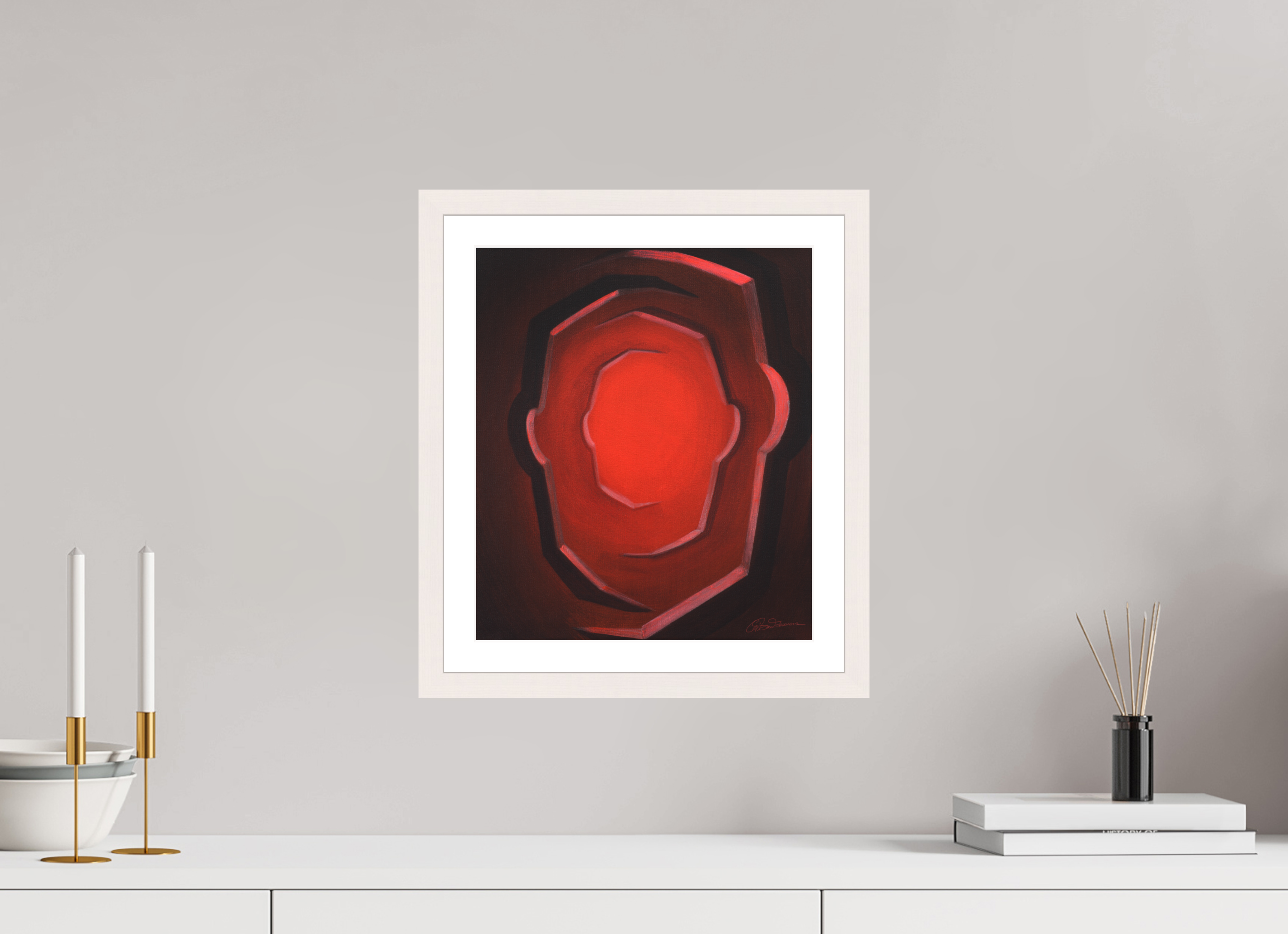 30 x 34,9 cm, Papier mit Holzrahmen, weiß Ich war, ich bin, ich werde sein