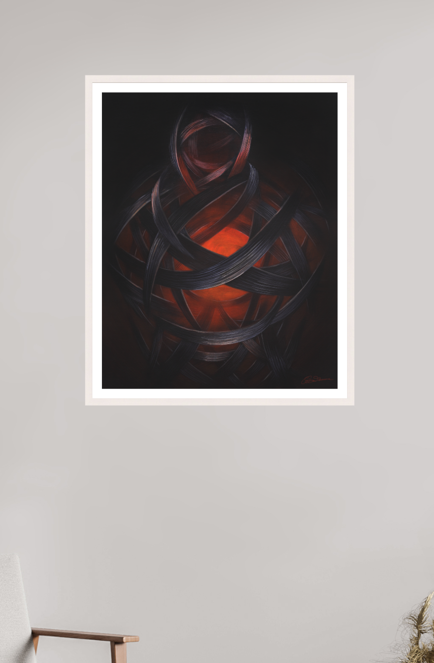 70 x 87,8 cm, Kunstdruck auf Papier mit Holzrahmen, weiß Lucifera – Lichträgerin