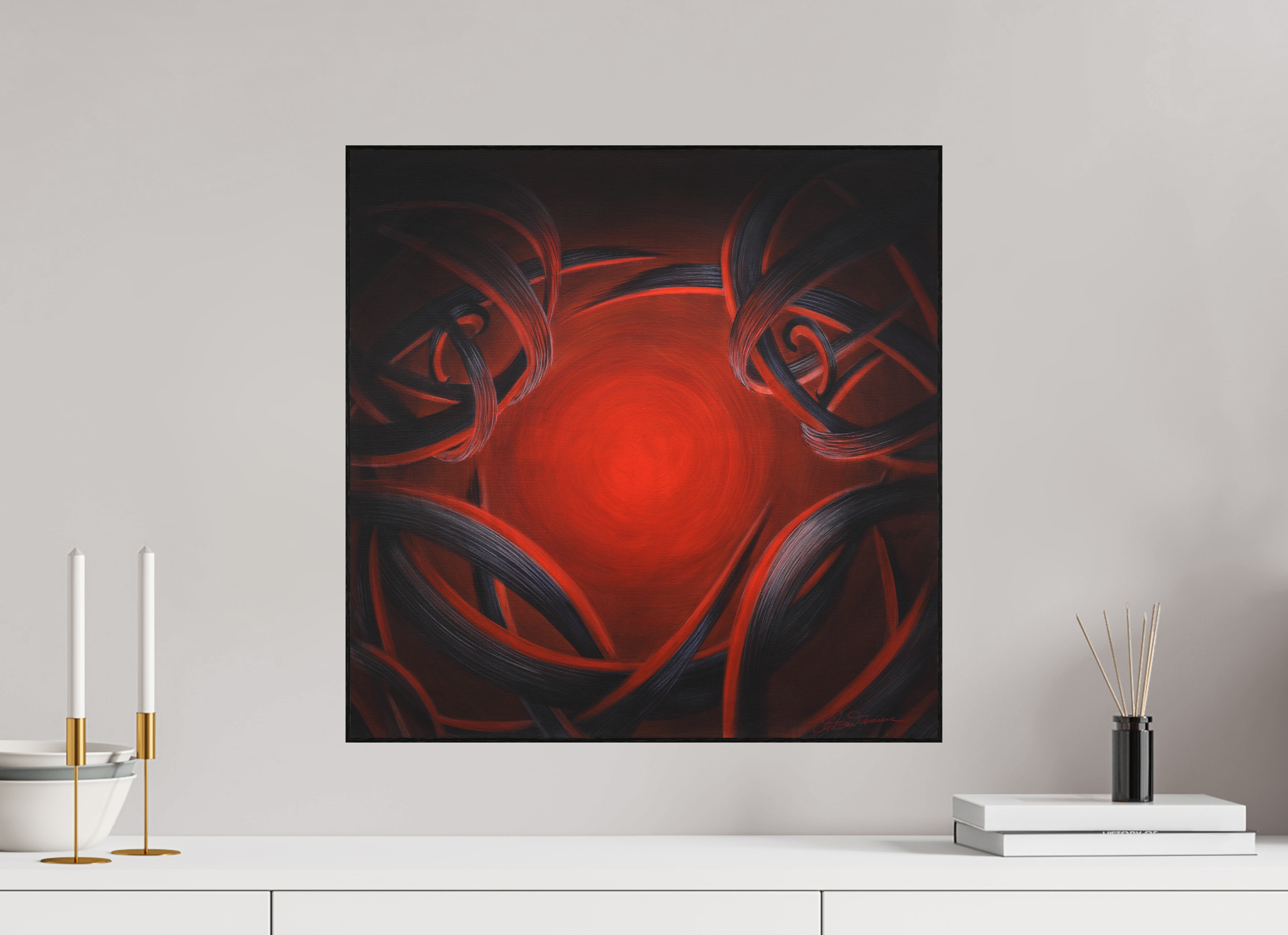 50 x 50 cm, Alu-Dibond mit Holzrahmen | schwarz Lichtbildner