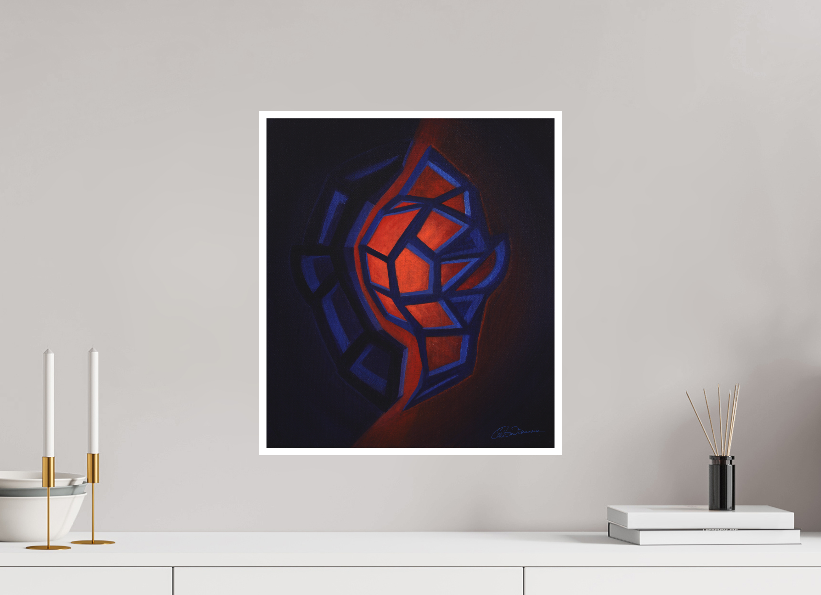 40 x 45,8 cm, Papier ohne Rahmen Innere Tektonik – Feuer & Wasser