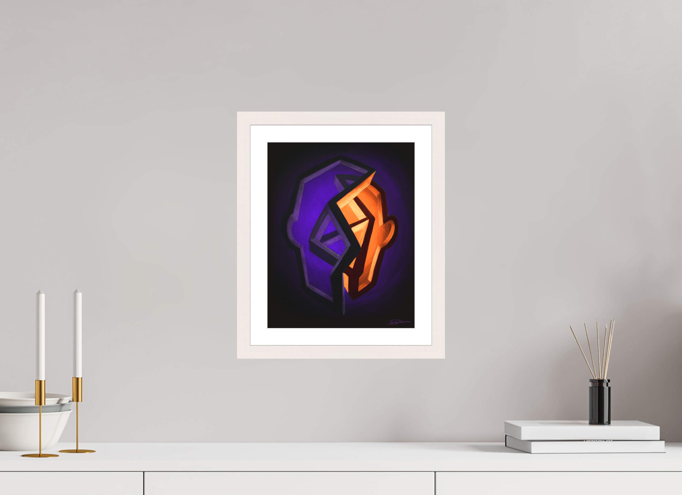 25 x 31,3 cm, Papier mit Holzrahmen | weiß | Museumsglas Blütezeit | Übergang in die Fülle