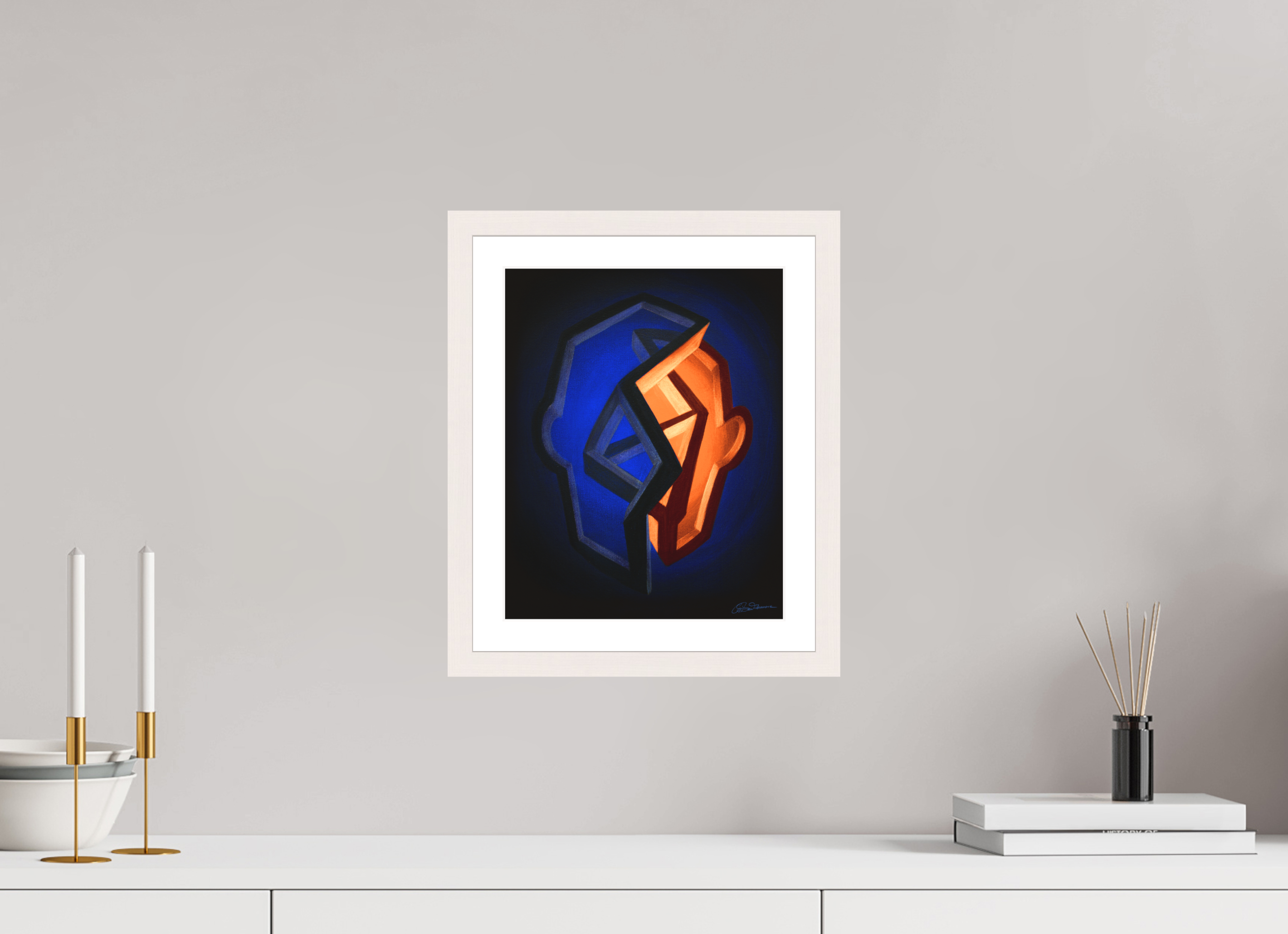 25 x 31,3 cm, Papier mit Holzrahmen | weiß | Museumsglas Tag und Nacht