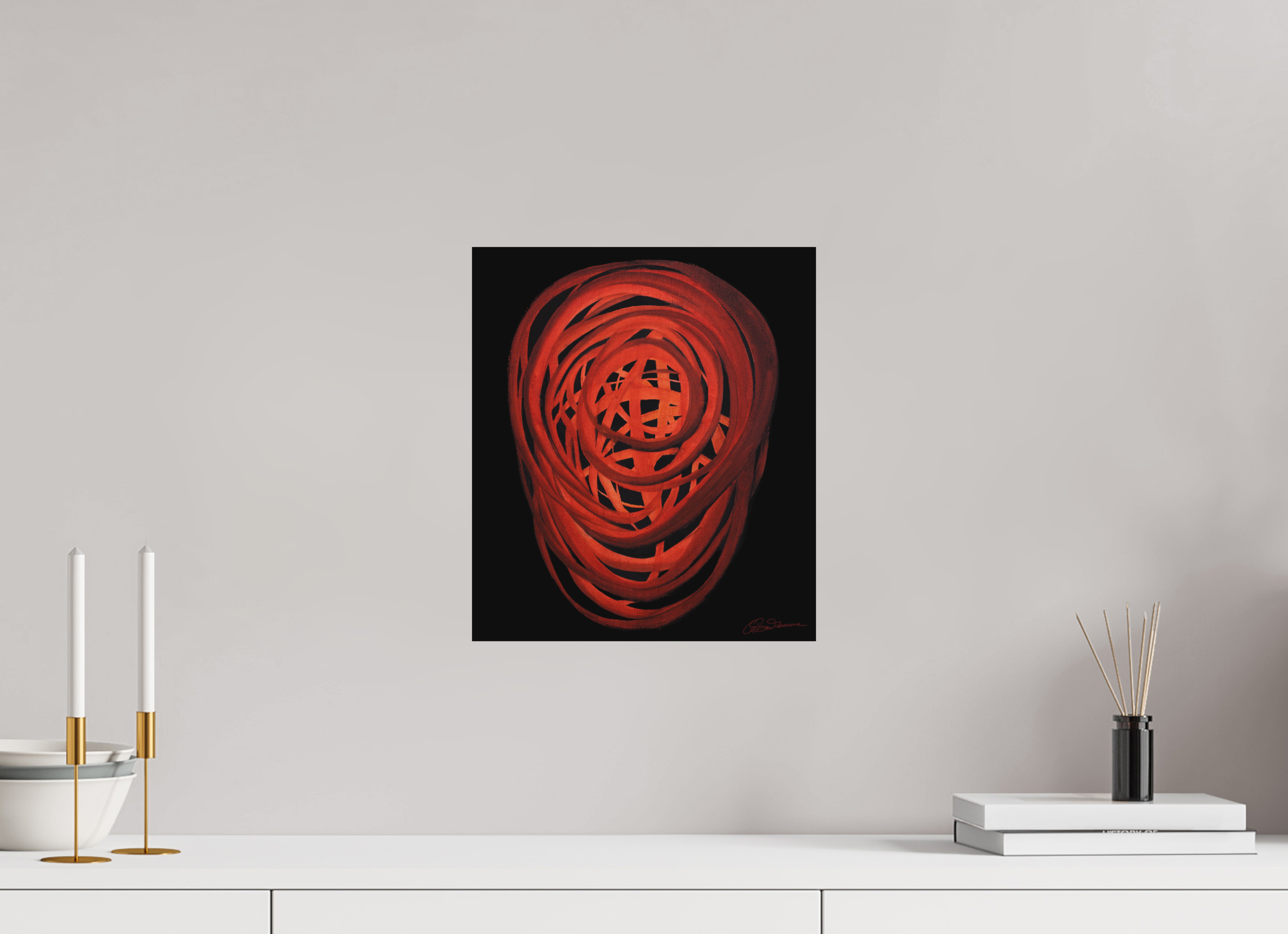 30 x 34,4 cm, Alu-Dibond-Druck mit Aufhängung Innere Spirale