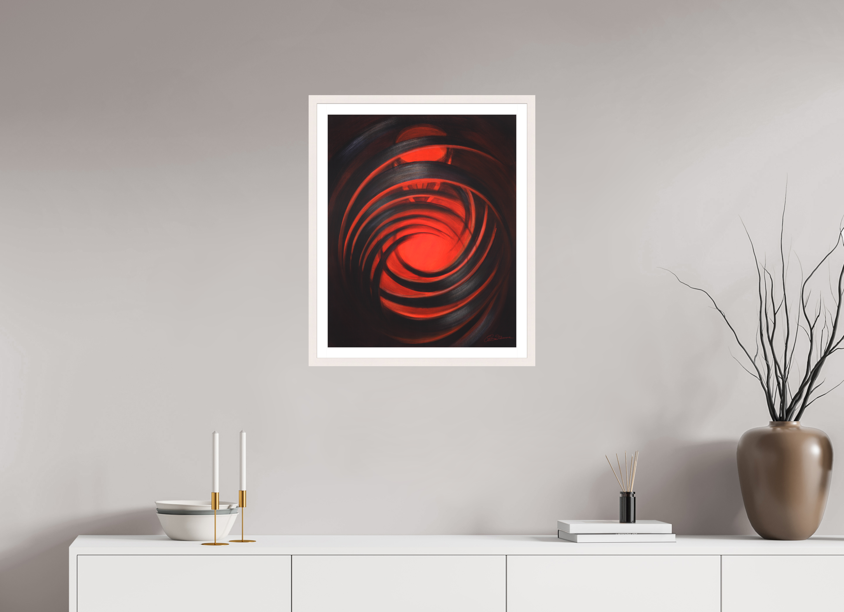 50 x 61,5 cm, Papier mit Holzrahmen, weiß Lichtformer