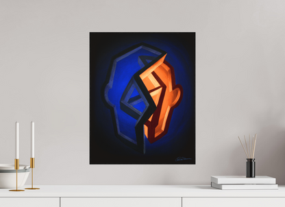 40 x 50 cm, Alu-Dibond mit Holzrahmen | schwarz Tag und Nacht