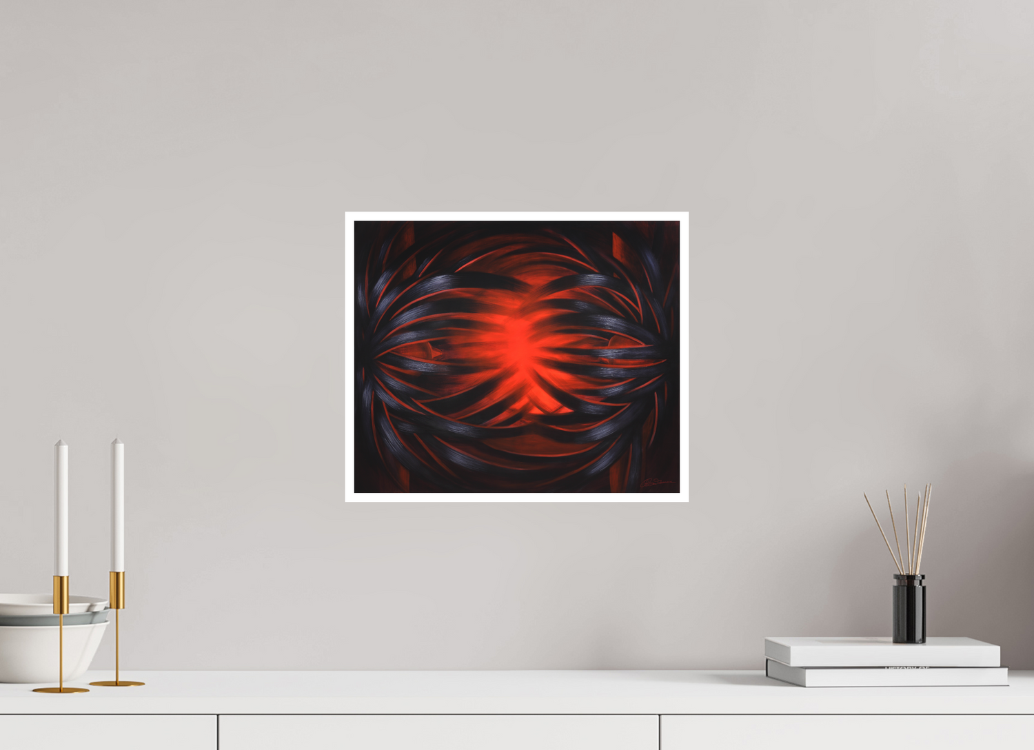 35,9 x 30 cm, Papier ohne Rahmen Magnetische Genesis