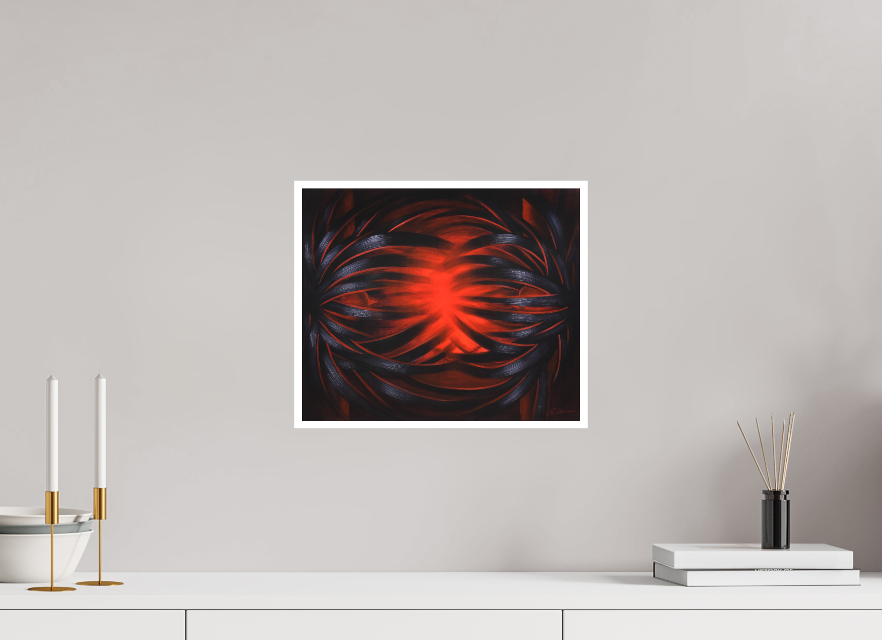 35,9 x 30 cm, Papier ohne Rahmen Magnetische Genesis