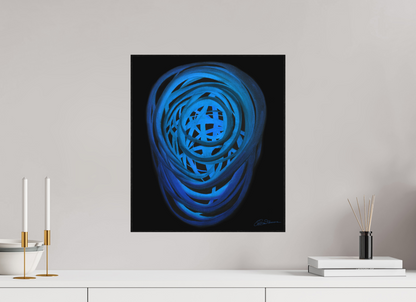 40 x 45,9 cm, Kunstdruck auf Alu-Dibond, gerahmt, Eiche, schwarz Wasser | Winter