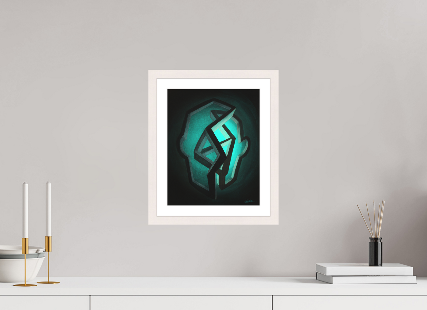 25 x 31,3 cm, Papier mit Holzrahmen, weiß Frühling | Beginn