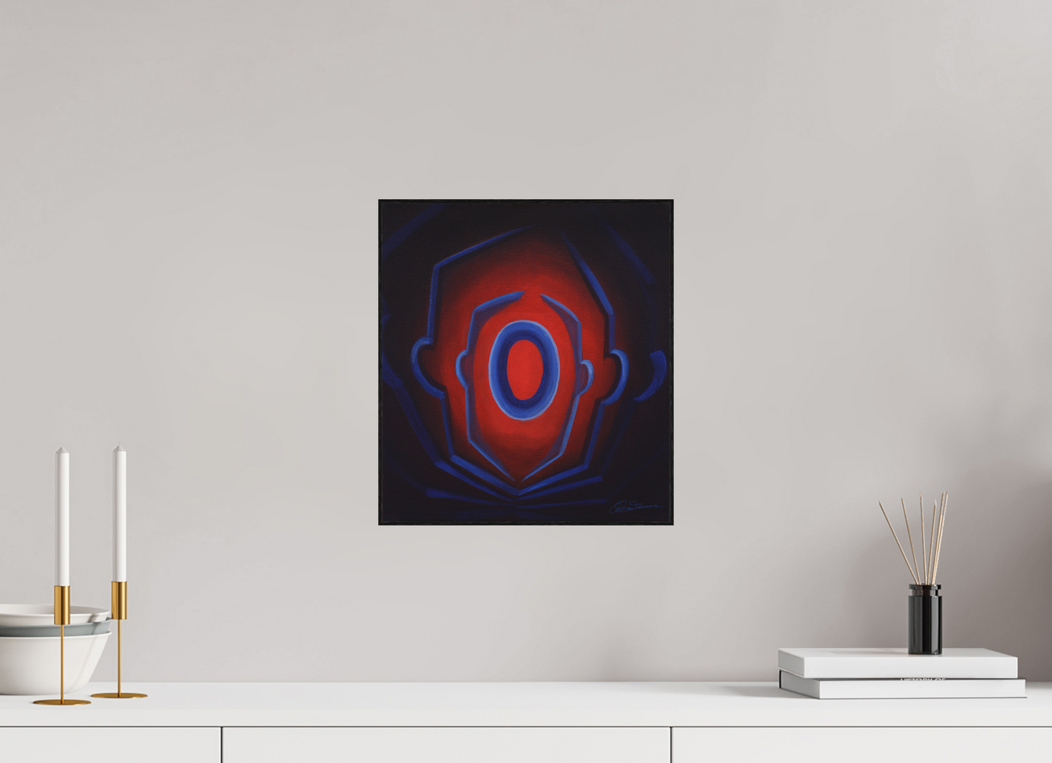 30 x 33,2 cm, Alu-Dibond mit Holzrahmen, schwarz Selbst-Ursprung