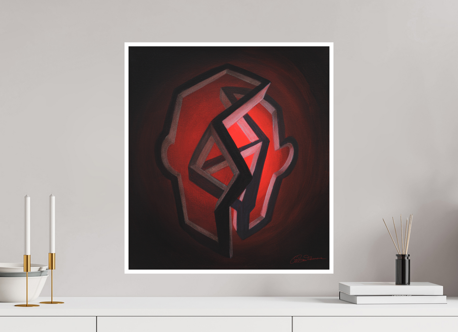 50 x 55,6 cm, Papier ohne Rahmen Selbst-Bild. Fort-Schritt