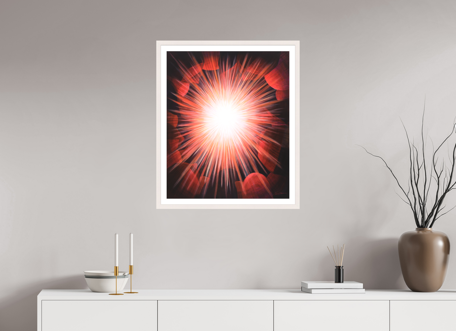 60 x 71,9 cm, Papier mit Holzrahmen, weiß Gemeinsames Leuchten