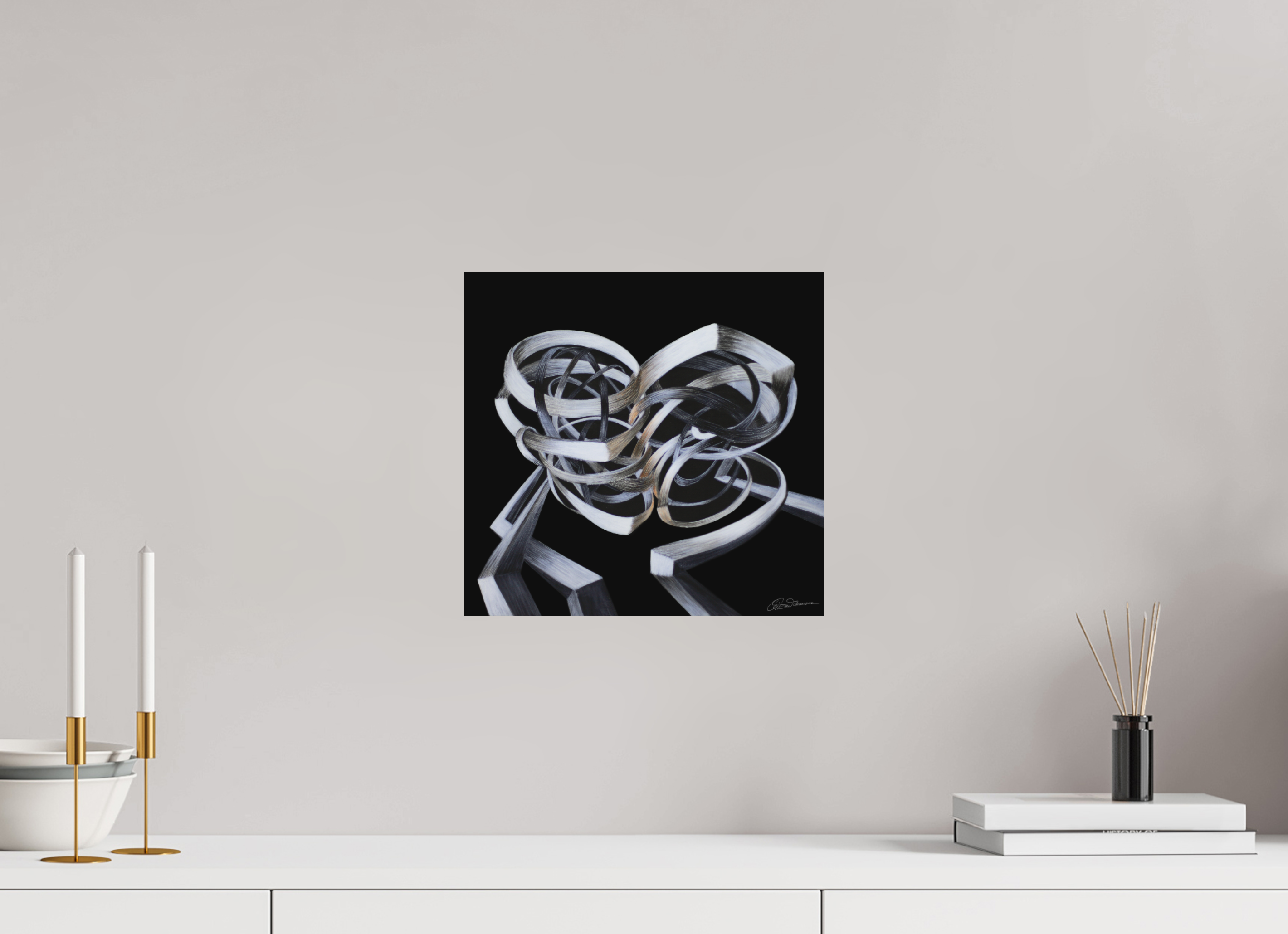 31,4 x 30 cm, Alu-Dibond mit Aufhängung Verschränkung - Kuss