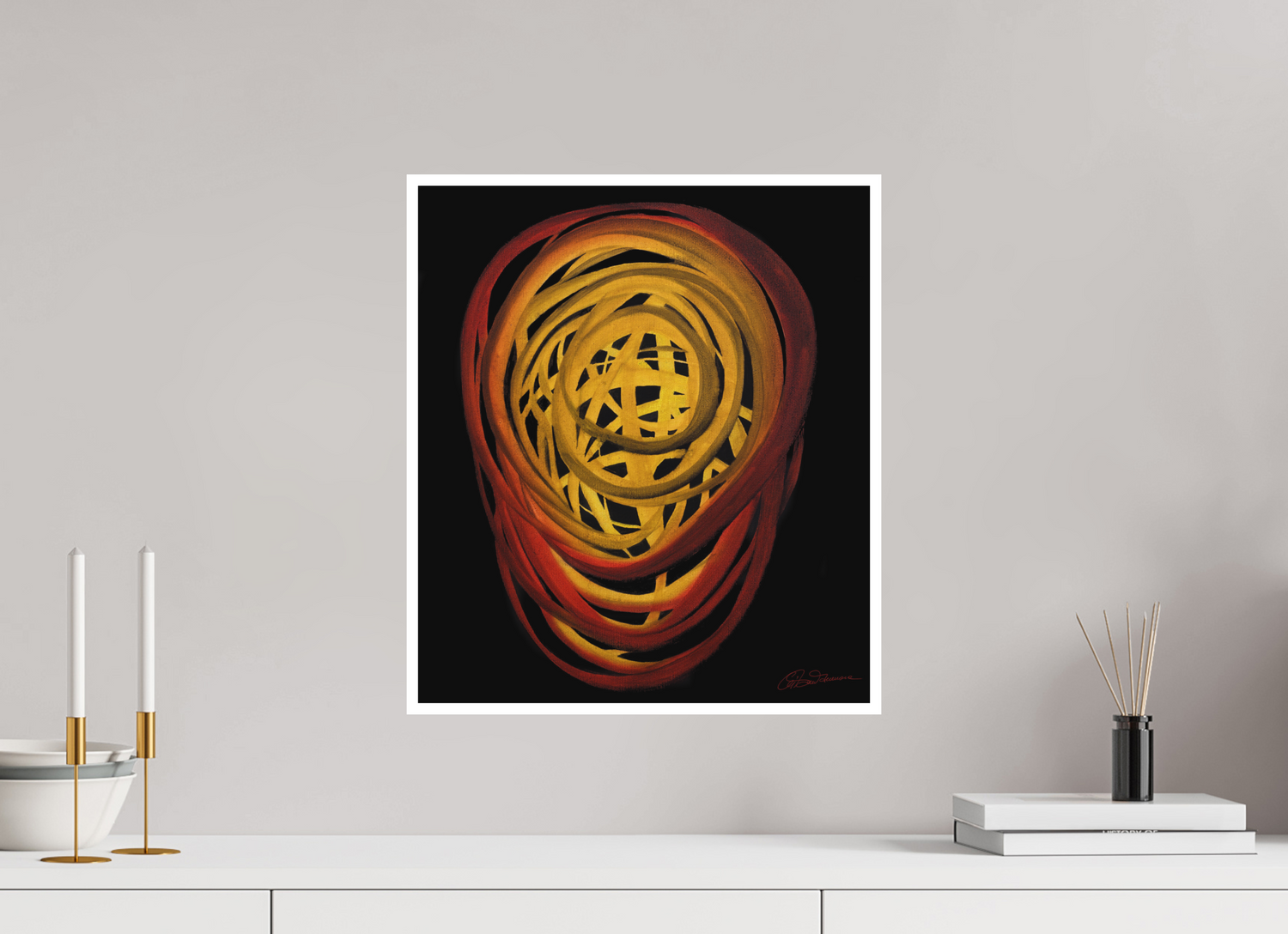 40 x 45,8 cm, Papier ohne Rahmen Feuer | Sommer