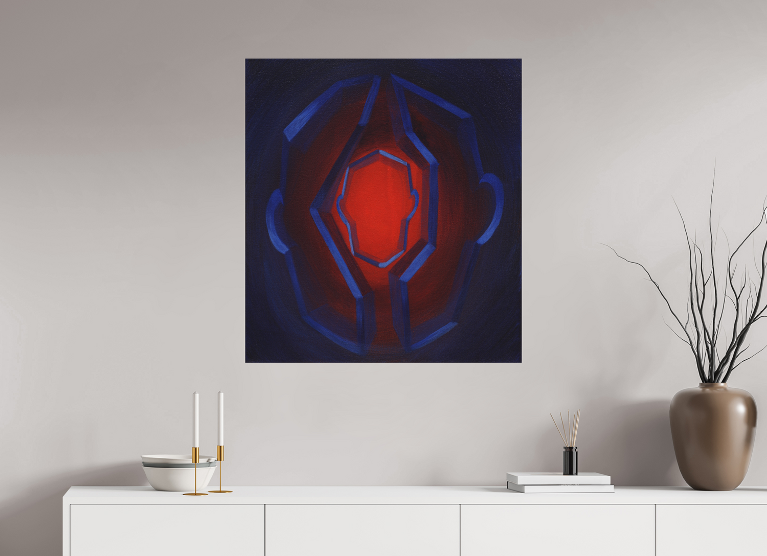 80 x 88,1 cm, Fine Art Print ohne Rahmen Selbst-Bild. Innerer Übergang