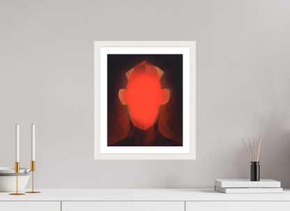 30 x 36,3 cm, Papier mit Holzrahmen, weiß Innere Sonne